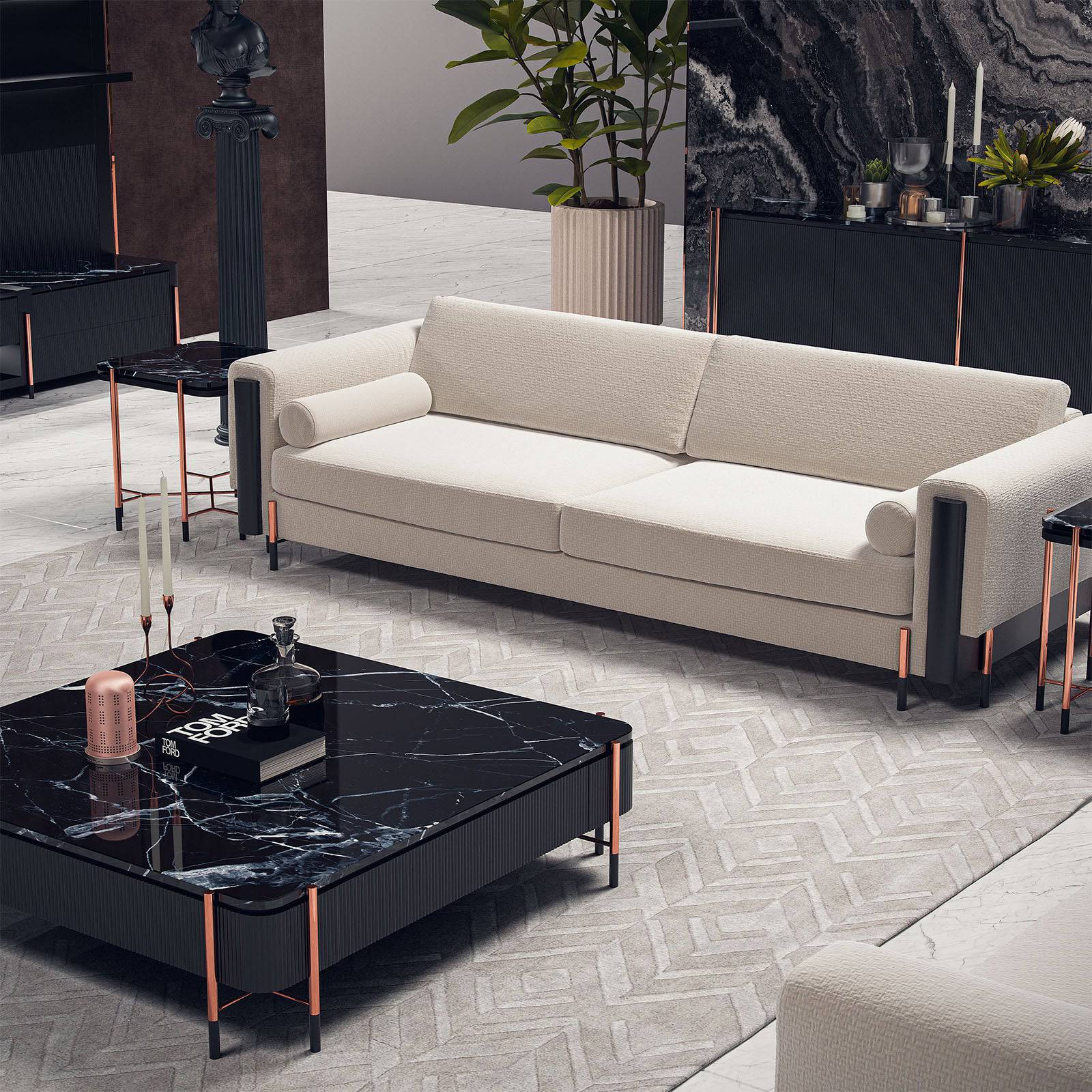 Display item Dali 4-seater sofa by LODA Furniture, featuring modern design with plush cushions and sleek upholstery.