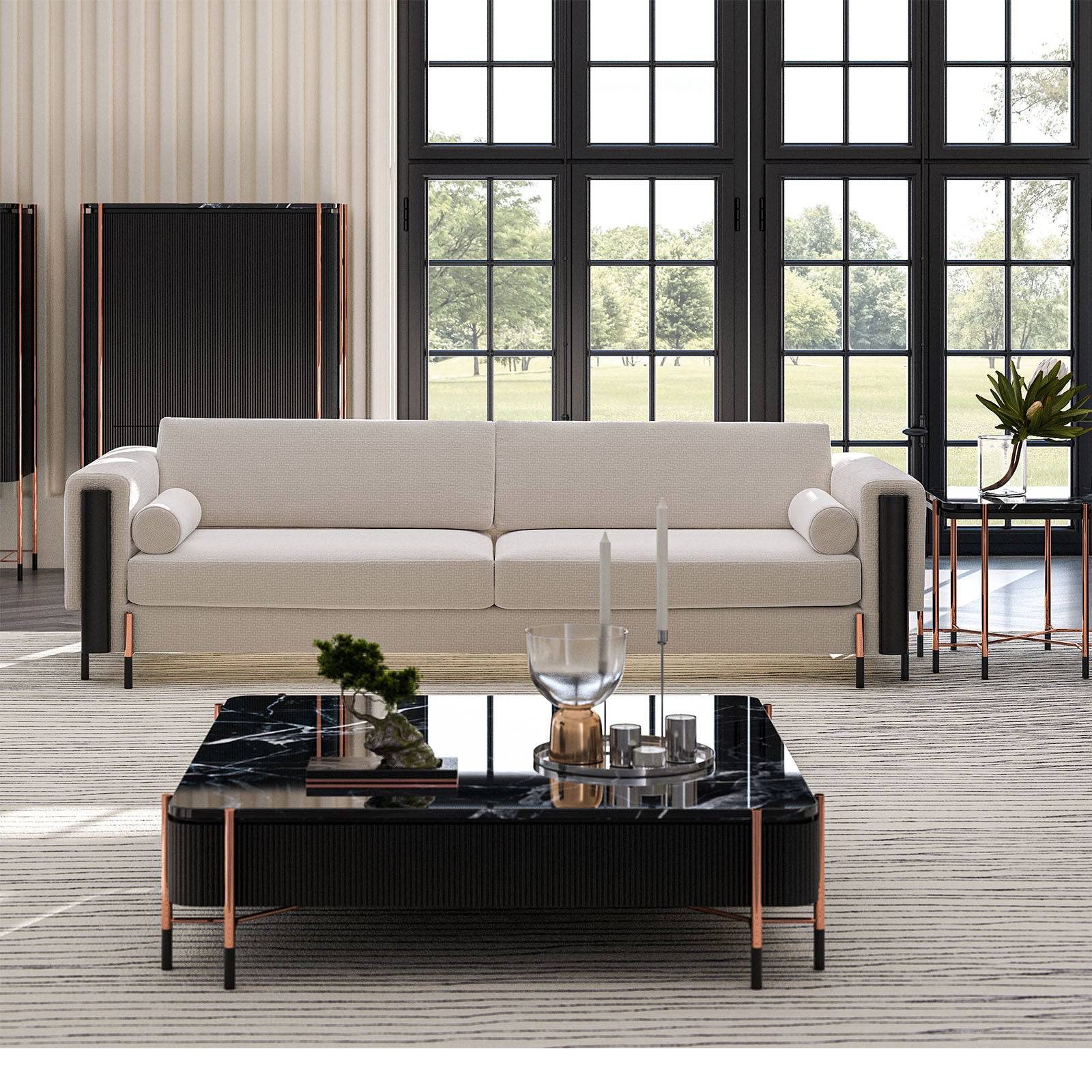 Display item Dali 4-seater sofa by LODA FURNITURE featuring plush cushions and modern design in a living room setting.