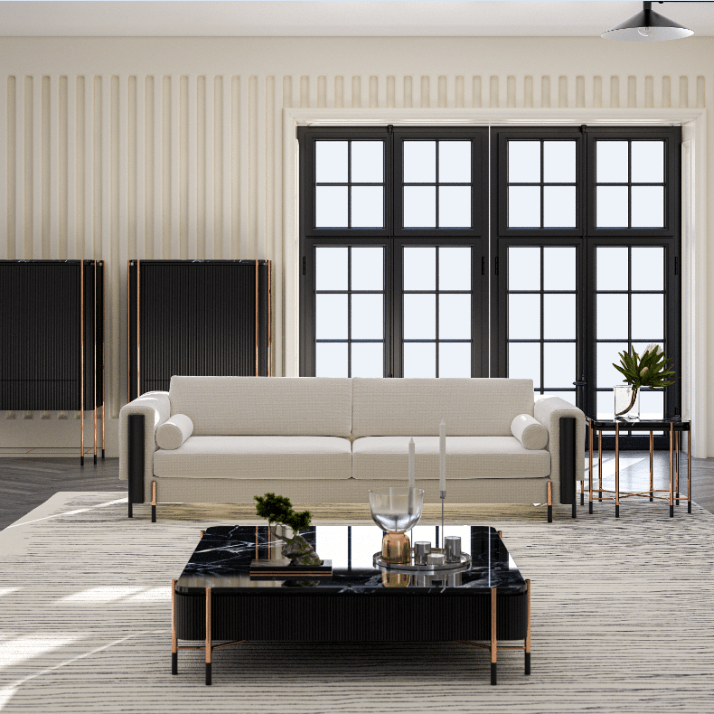 Display of Dali 4 Seater Sofa by LODA Furniture, modern living room furniture in a showroom setting.