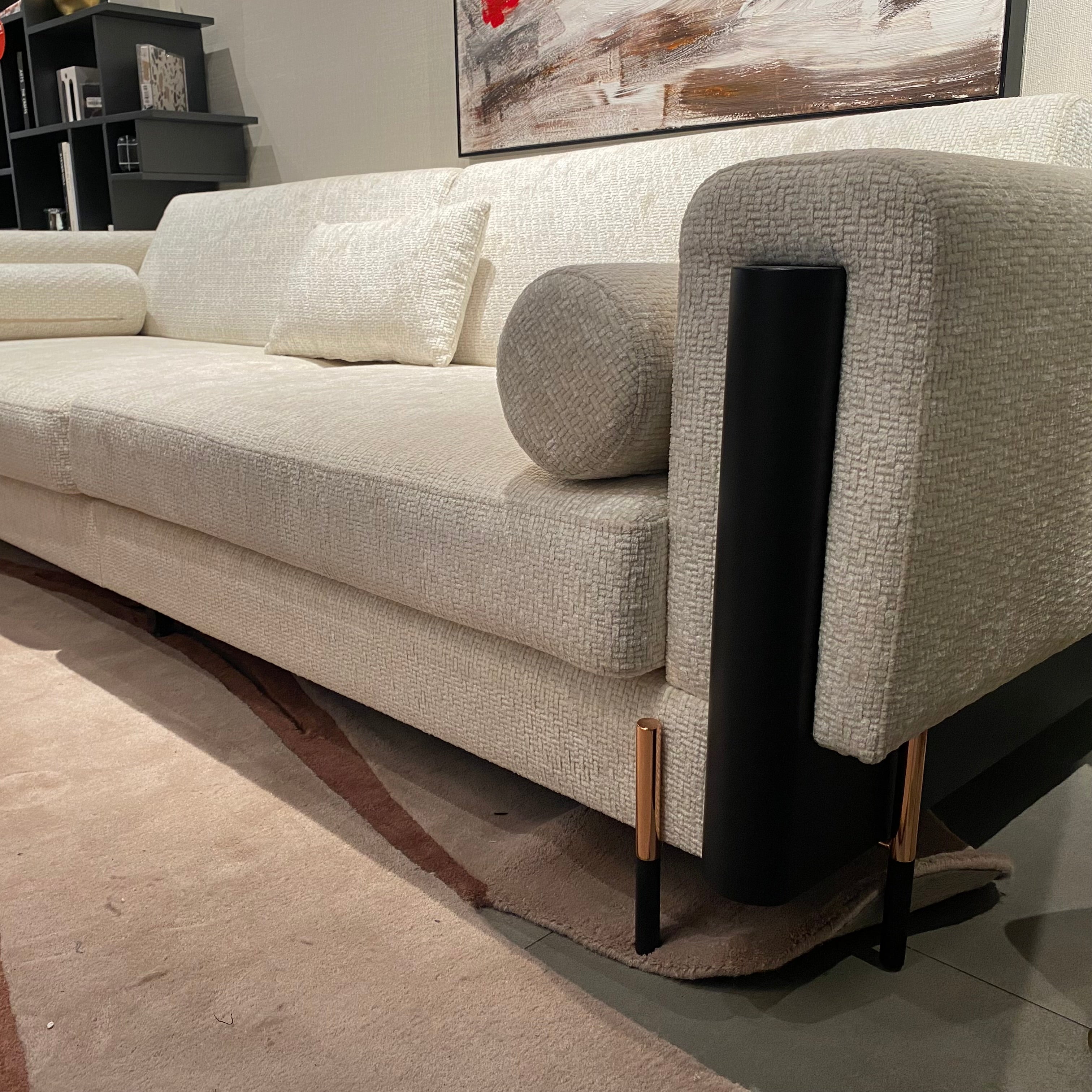 Display of a modern Dali 4-seater sofa by LODA Furniture, showcasing its stylish design and comfortable seating.