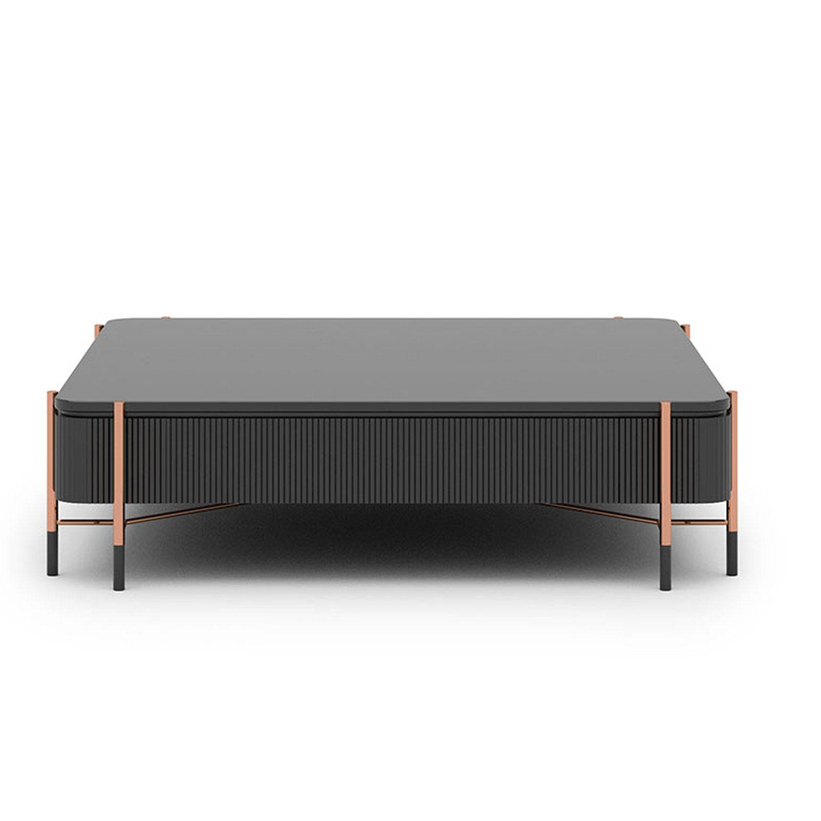 Display of Dali Center Table with glass top by LODA FURNITURE, showcasing its modern design and transparent glass surface.