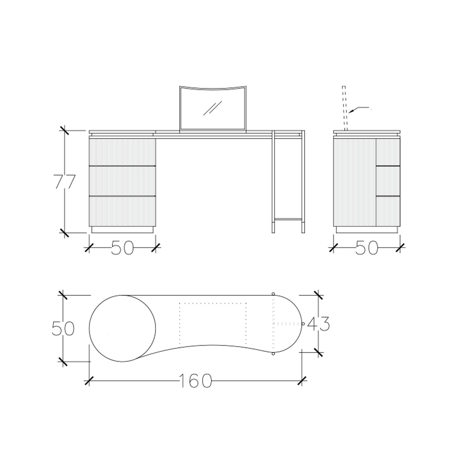Display Item - Dali Marble Dresser + Mirror Nakheel -  DISPLAY ITEM - ebarza Furniture UAE | Shop Modern Furniture in Abu Dhabi & Dubai - مفروشات ايبازرا في الامارات | تسوق اثاث عصري وديكورات مميزة في دبي وابوظبي