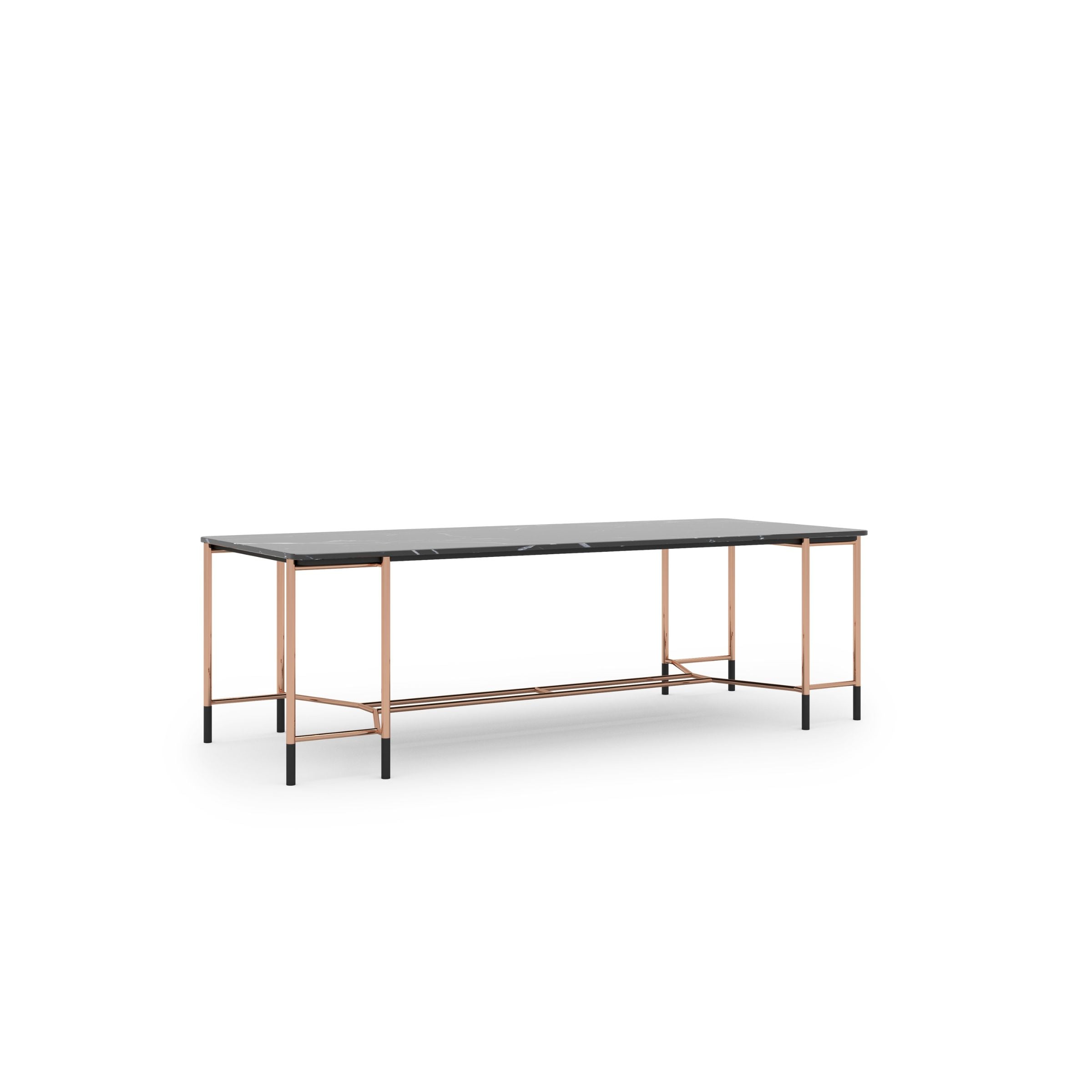 Natural marble dining table by LODA FURNITURE, Dali-240 model, showcased as a display item with a sleek, modern design.