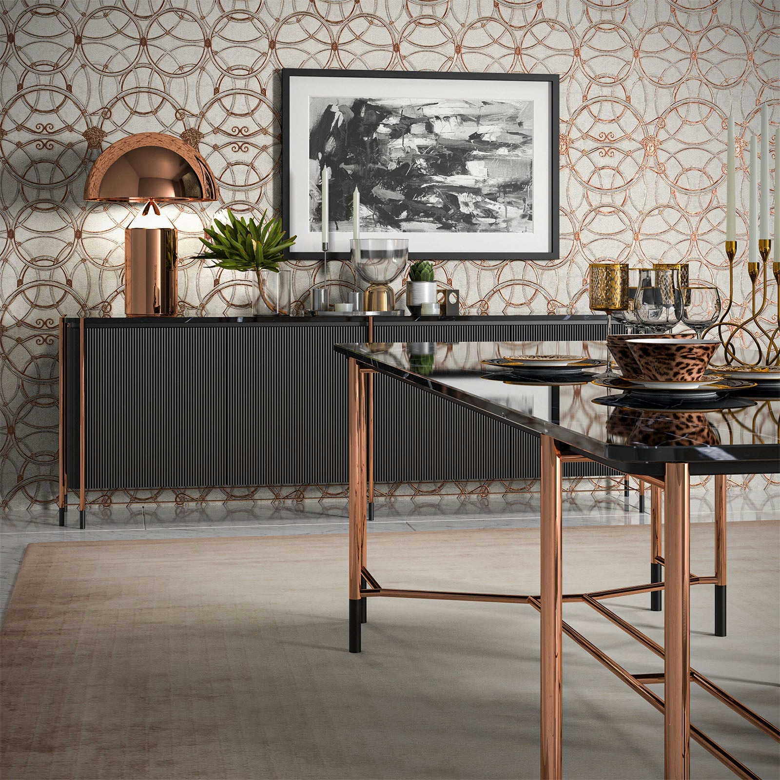 Display image of the Dali Sideboard with MDF top by LODA FURNITURE, showcasing its modern design and sleek surface.