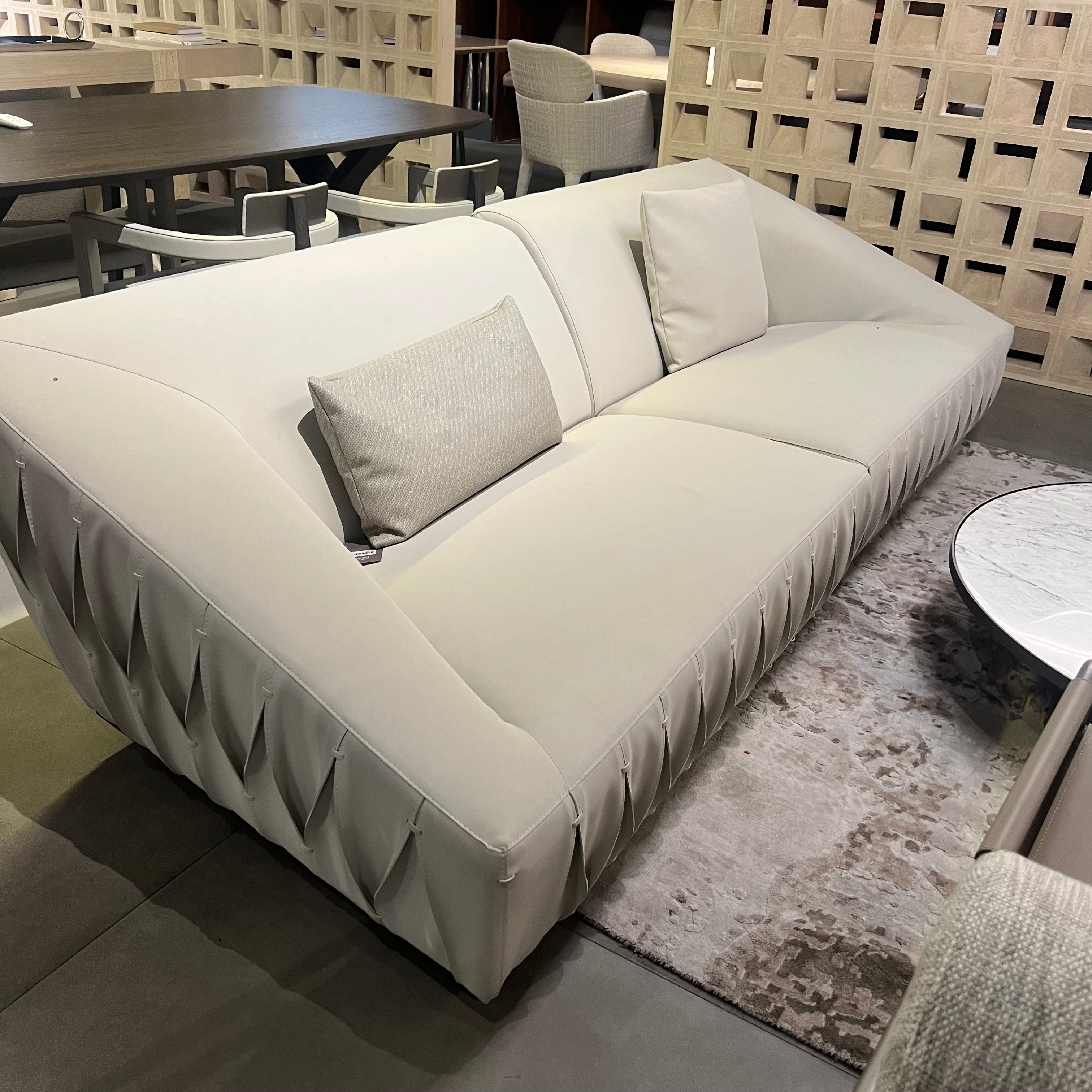 Display Item - Desert Leather Biege Sofa AMBO-S80160-Nakheel -  DISPLAY ITEM - ebarza Furniture UAE | Shop Modern Furniture in Abu Dhabi & Dubai - مفروشات ايبازرا في الامارات | تسوق اثاث عصري وديكورات مميزة في دبي وابوظبي