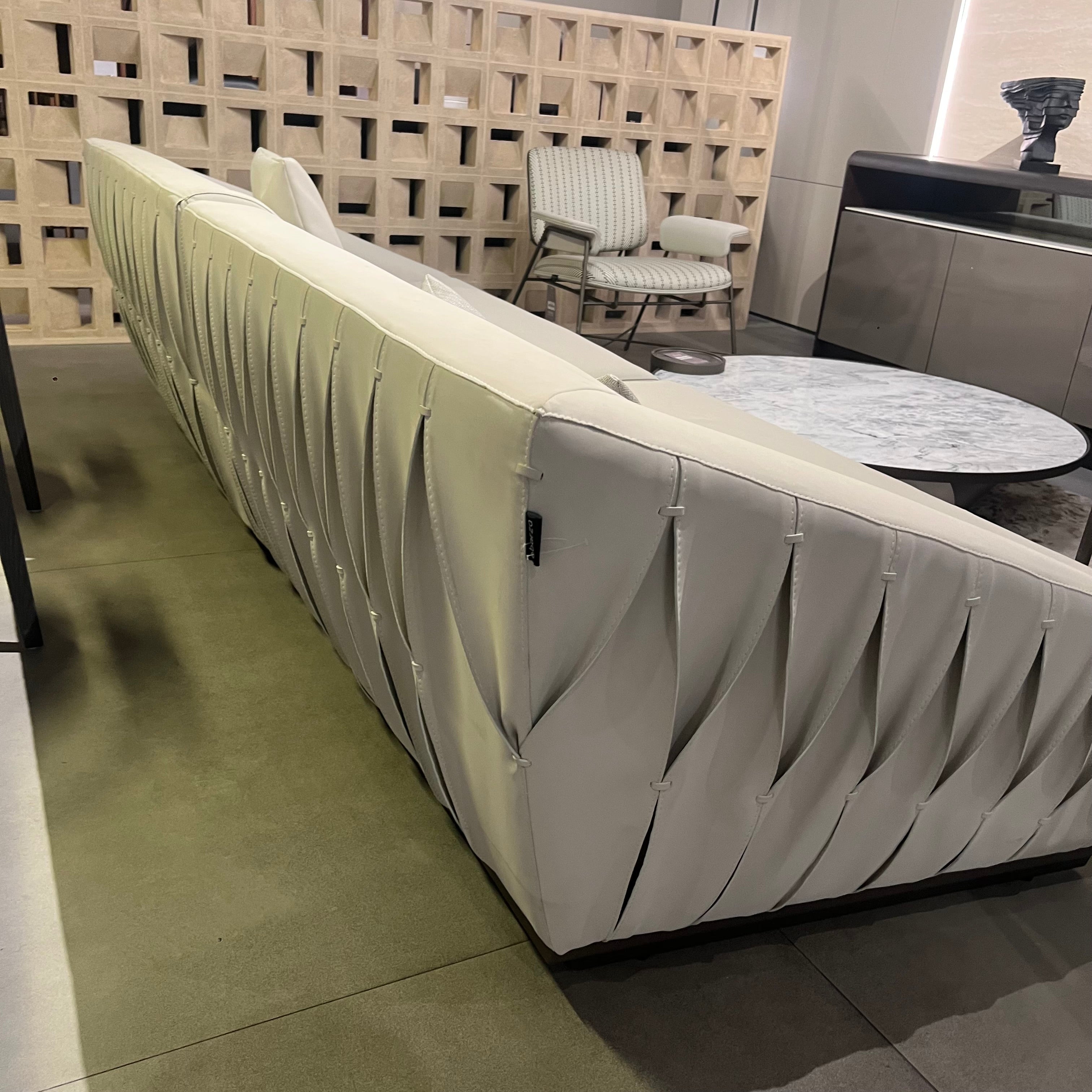 Display Item - Desert Leather Biege Sofa AMBO-S80160-Nakheel -  DISPLAY ITEM - ebarza Furniture UAE | Shop Modern Furniture in Abu Dhabi & Dubai - مفروشات ايبازرا في الامارات | تسوق اثاث عصري وديكورات مميزة في دبي وابوظبي