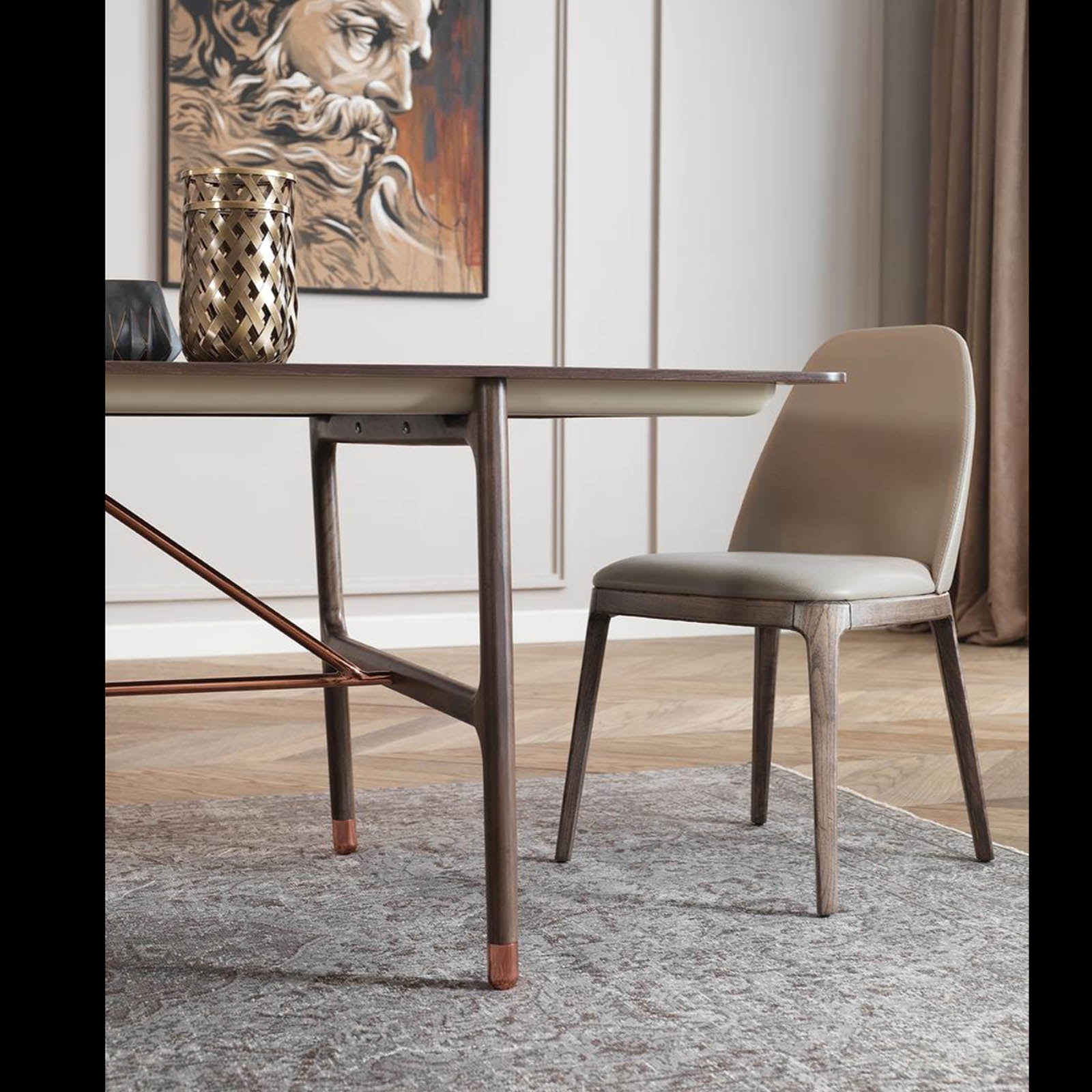 Display of HOMAGE KOLTUK Diamond Side-board with sleek design and polished wood finish.