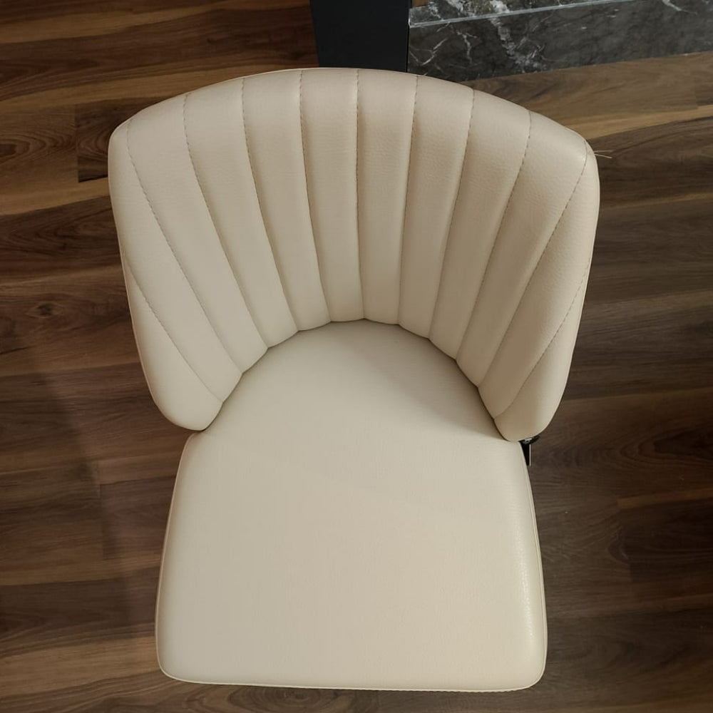Display of Eco Nirvana Diva solid ash wood chair by OZZO, showcasing a sleek, modern design with a natural wood finish.