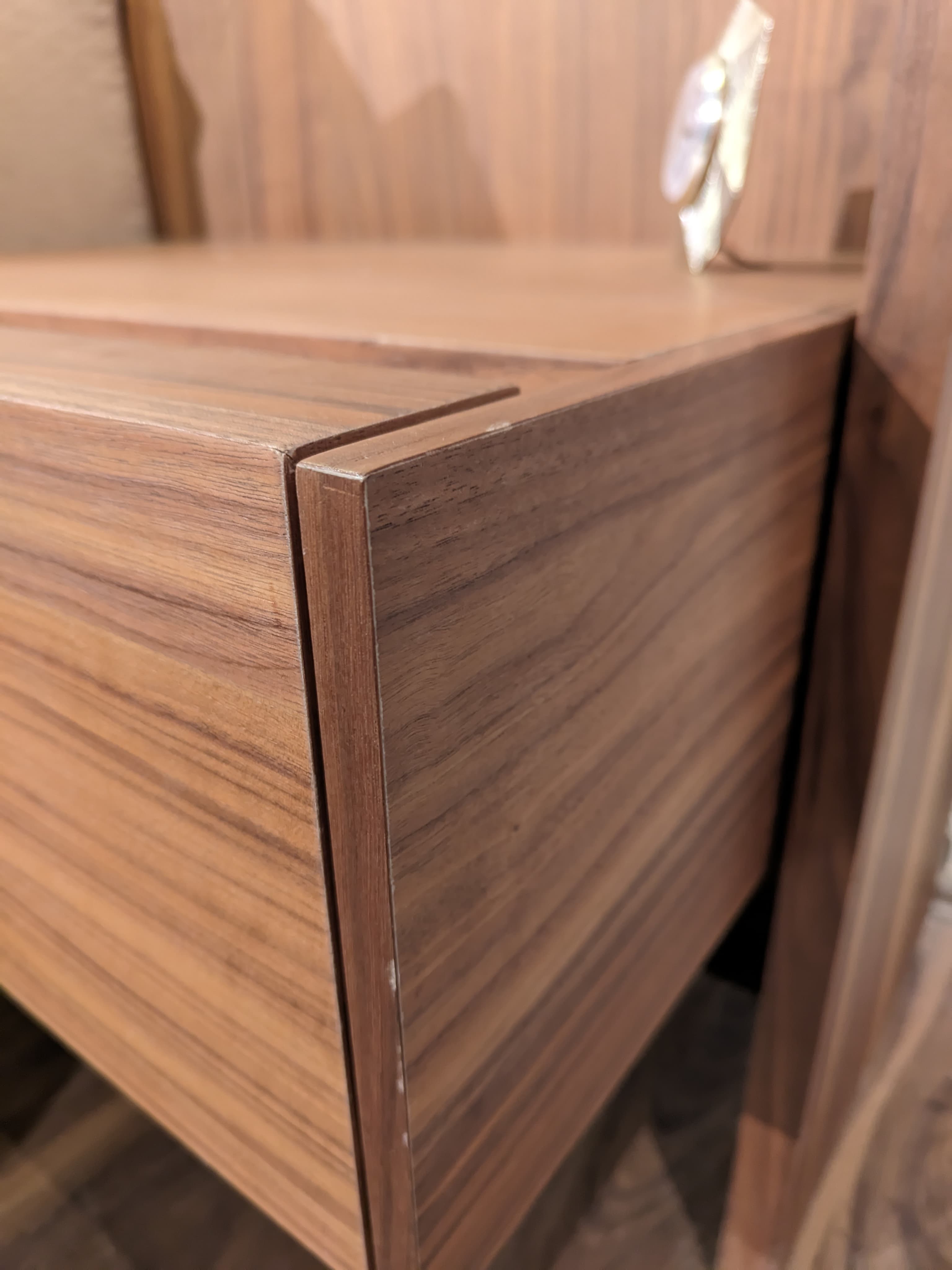 Display of Edessa bedstead with two Edsa nightstands by HOMAGE KOLTUK, showcasing solid wood design and modern bedroom furniture.