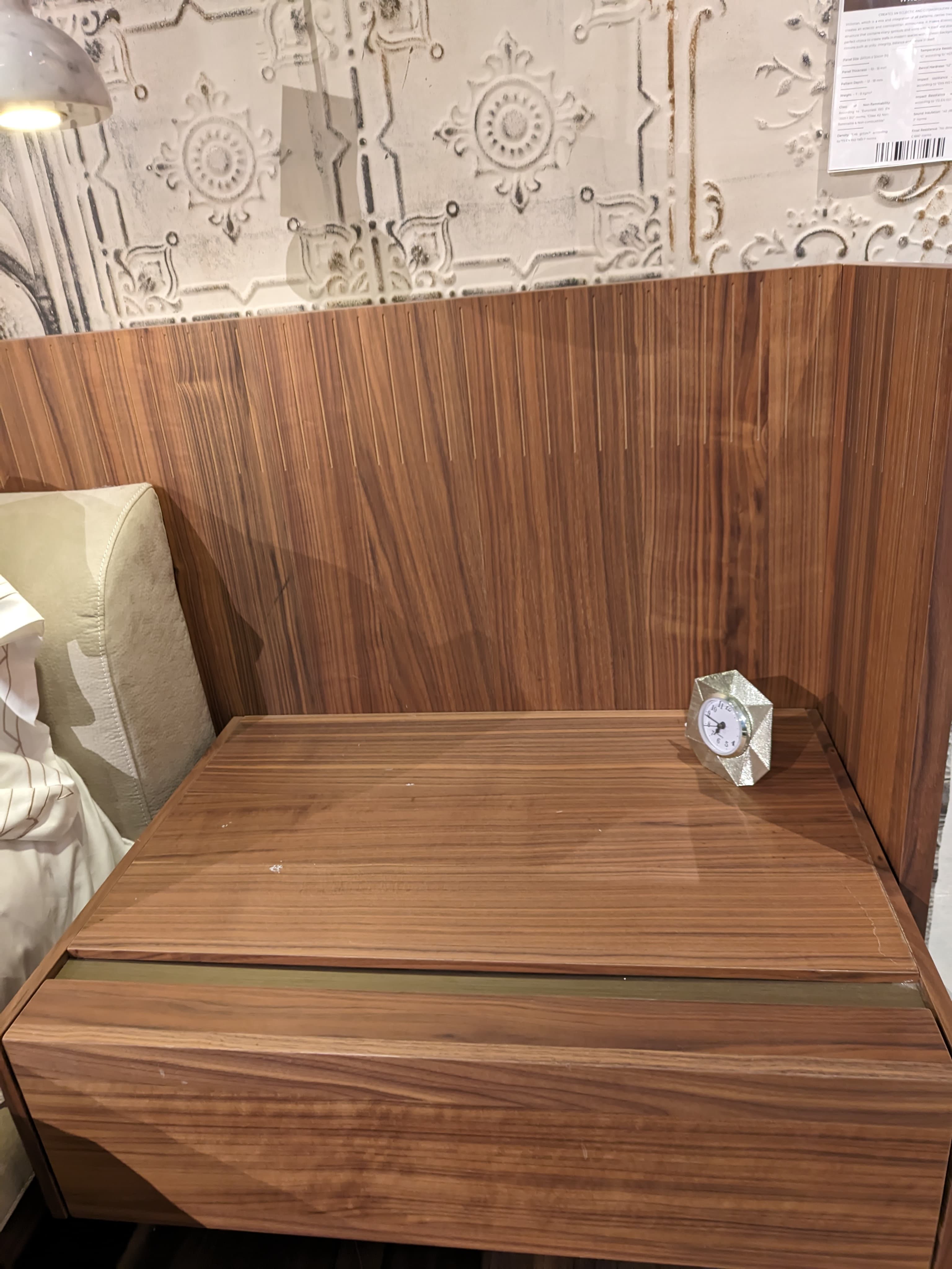 Display of Edessa bedstead with two Edsa nightstands by HOMAGE KOLTUK, showcasing the modern bedroom furniture set.