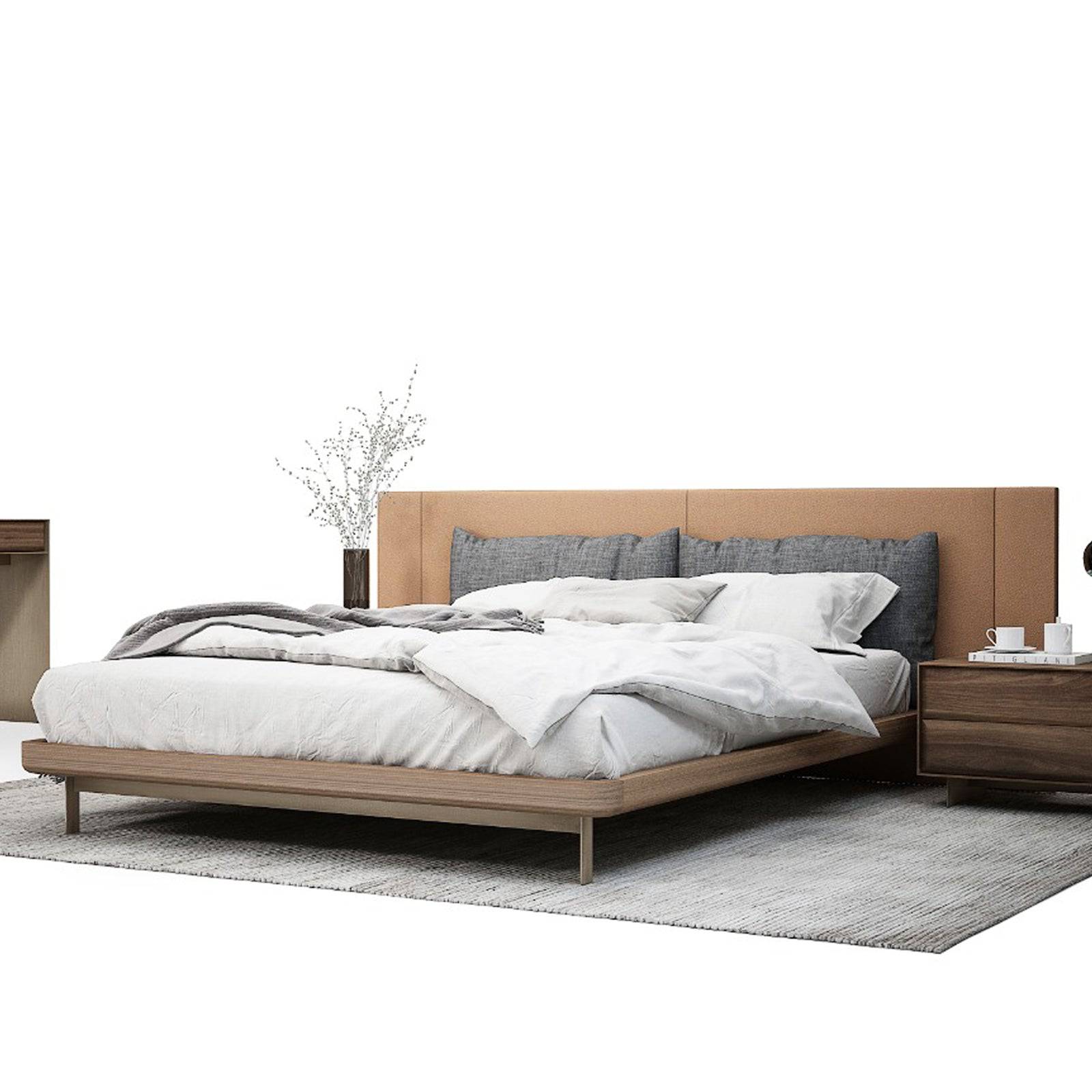 HOMAGE KOLTUK Era King Size Bedstead with wooden frame and upholstered headboard, modern design for bedroom decor.