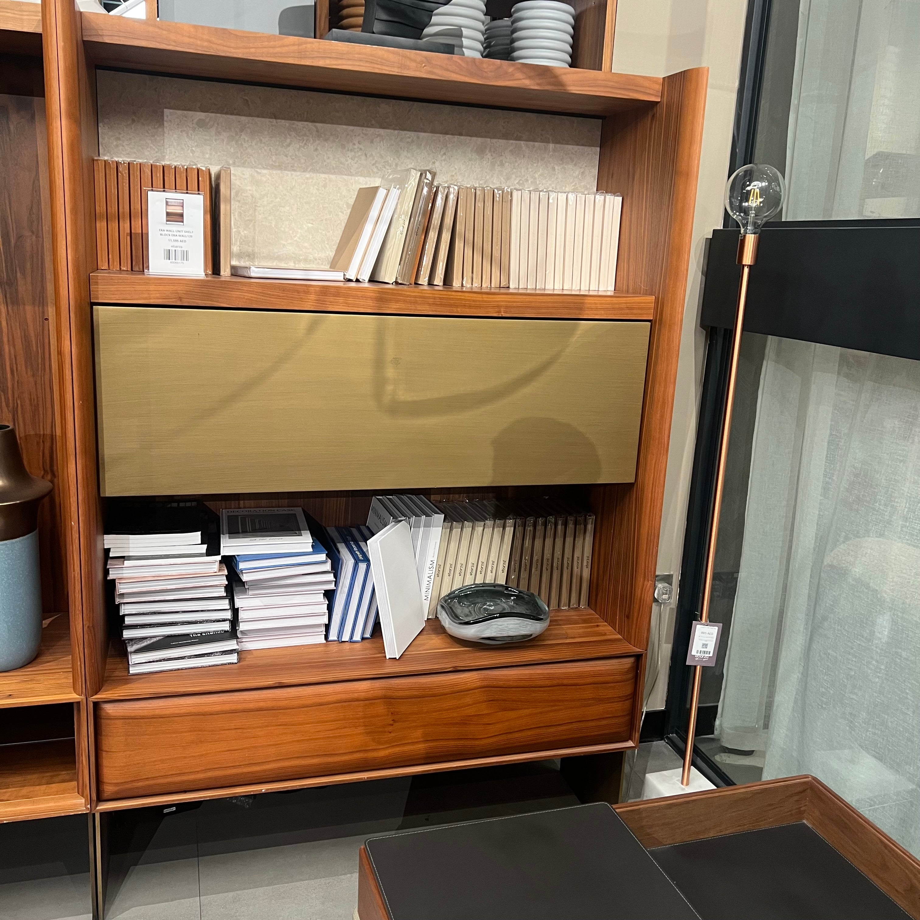 HOMAGE KOLTUK Era Wall Unit Shelf Block Era-Wall120 display item with modern wooden design and modular wall storage, Nakheel style.