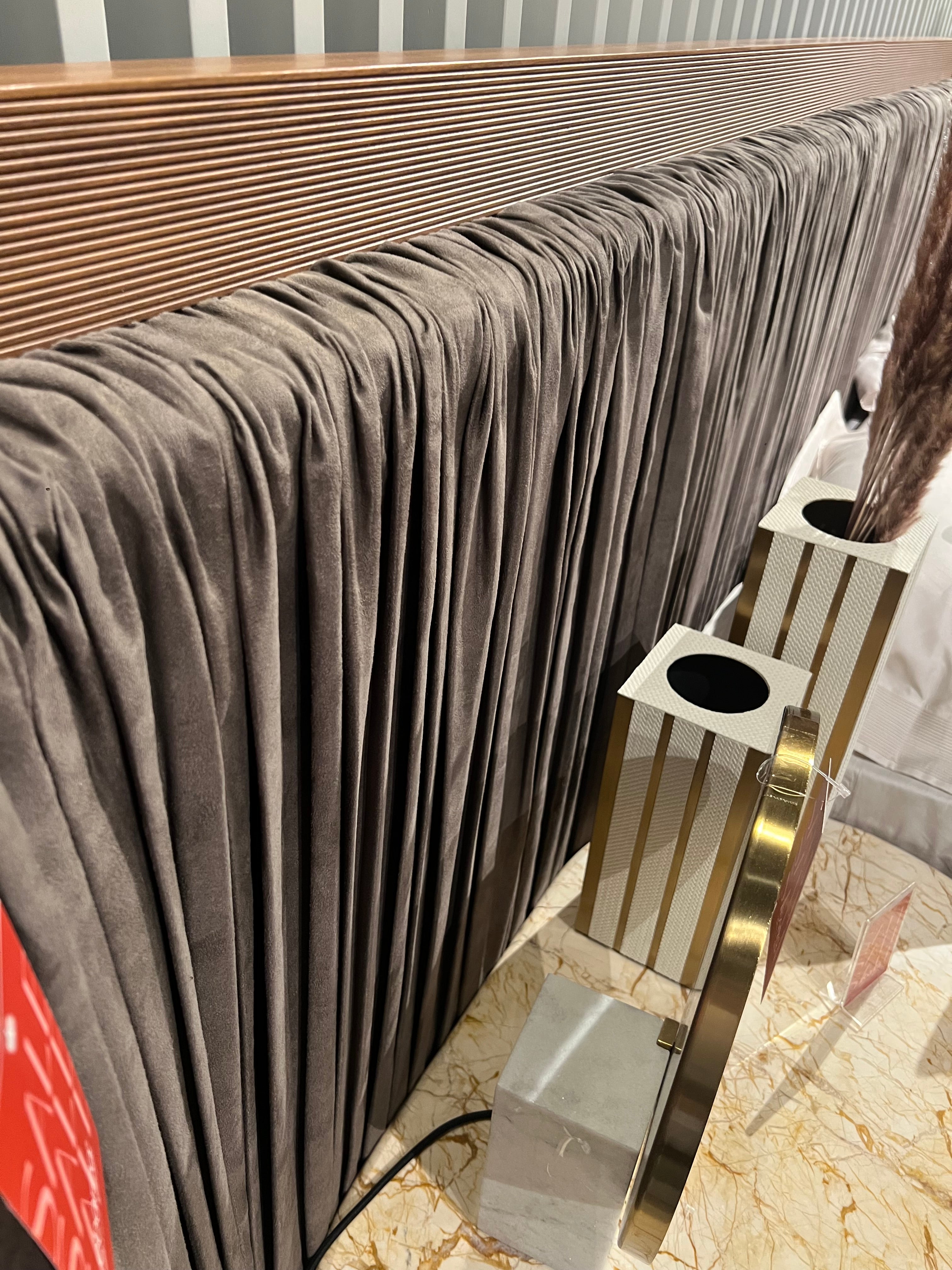 Display of Eva King Size Bedstead by LODA FURNITURE, featuring a modern Nakheel design with a sturdy wooden frame.
