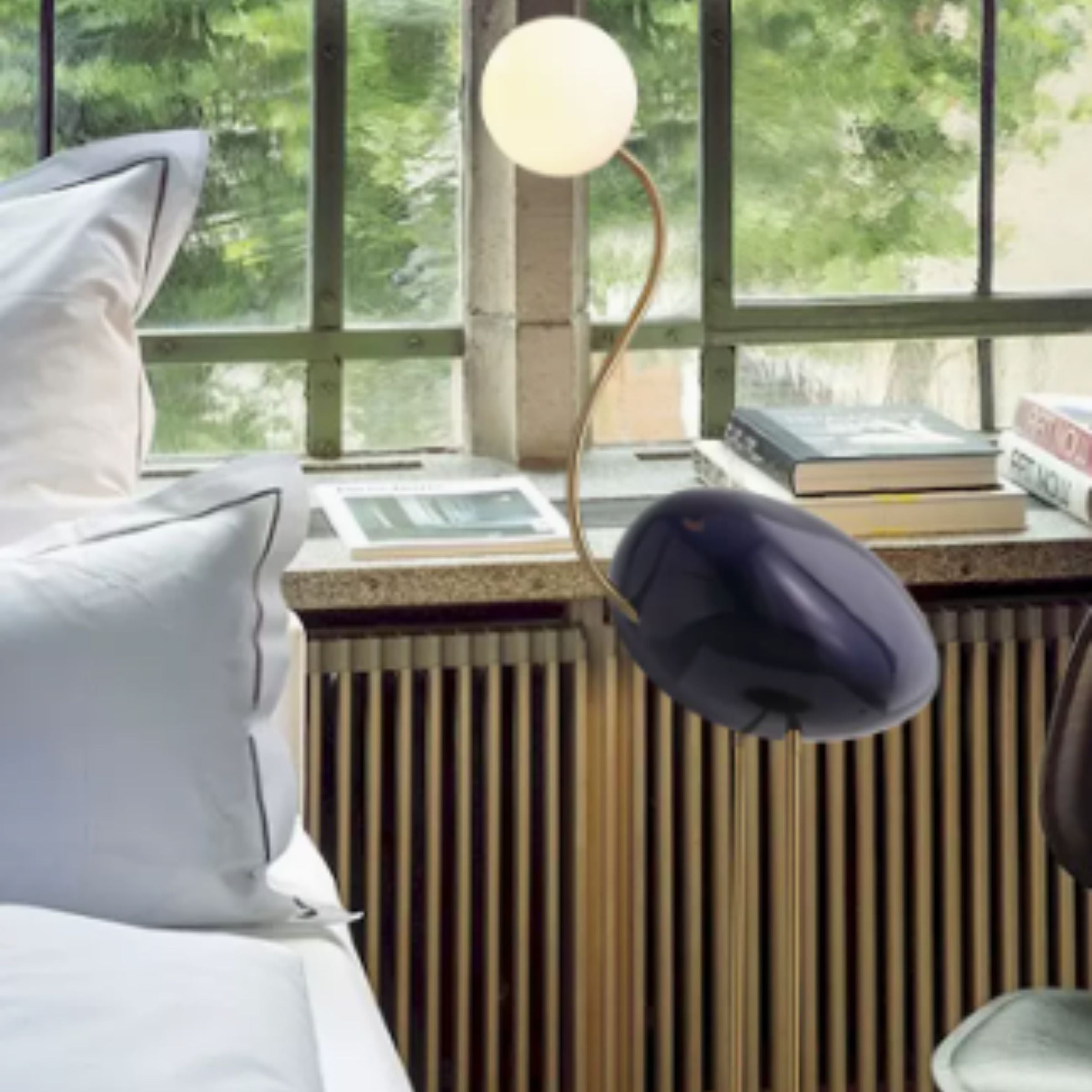 Black Flamingo Floor Lamp by BEACON, tall decorative floor lamp with a sleek flamingo design for modern living spaces.