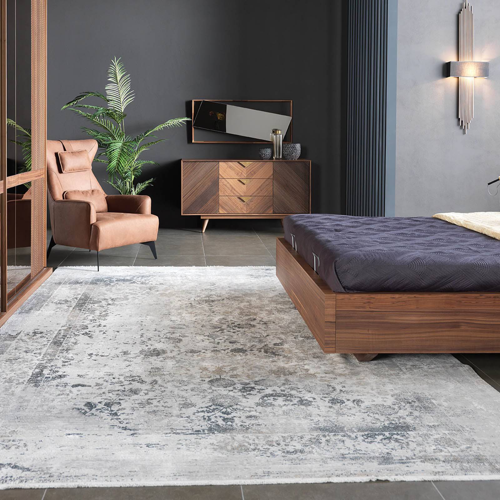 YOL LIVING Florya dresser with integrated mirror, modern wooden furniture piece with sleek design and natural finish.