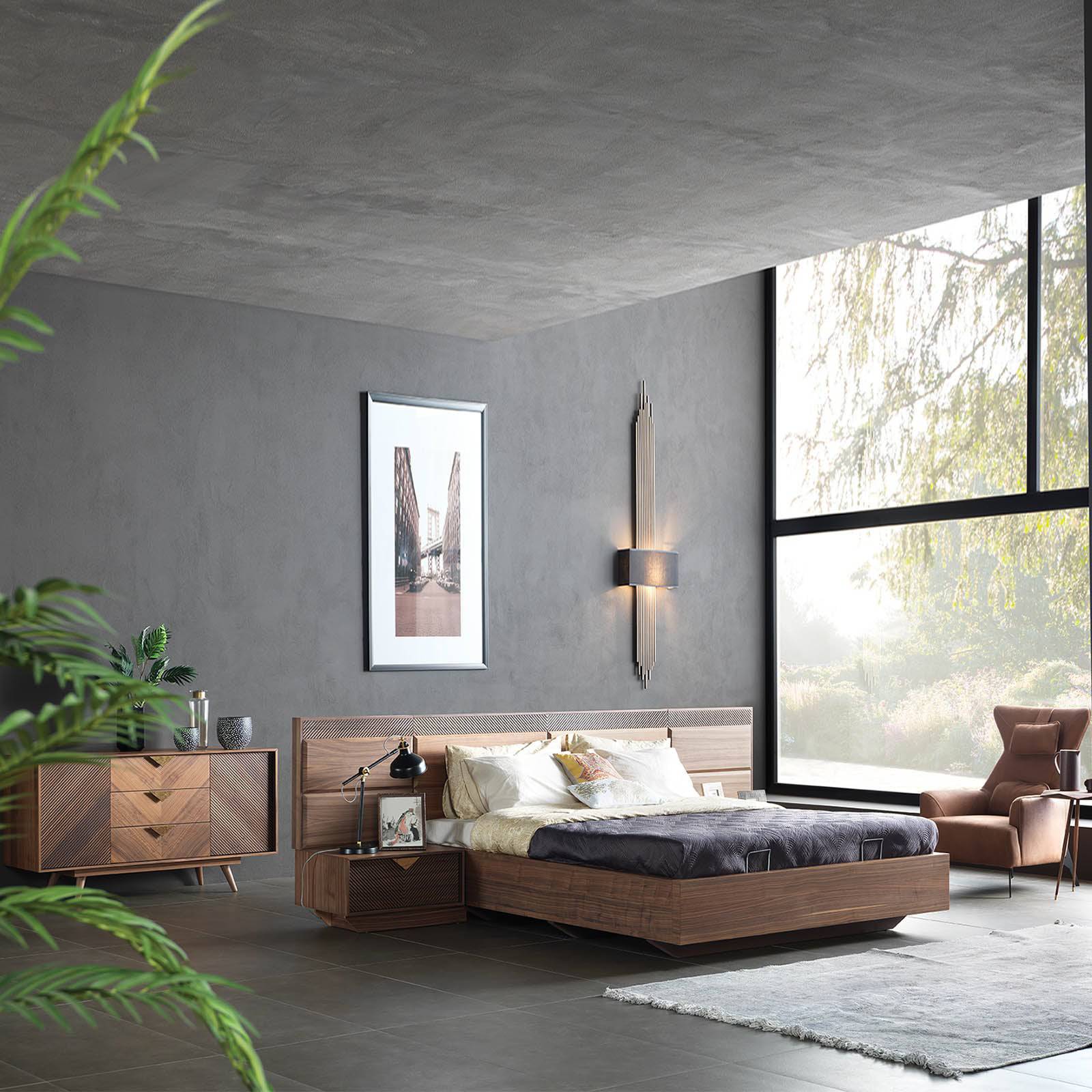 YOL LIVING Florya dresser and mirror set featuring a sleek wooden dresser with integrated mirror, modern bedroom furniture.