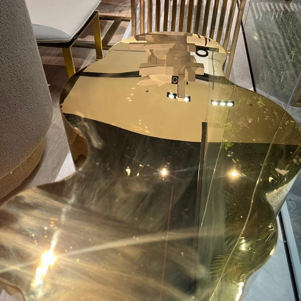 Small Foggia Center Table by BEACON, display item with modern design and Nakheel finish, perfect for contemporary living spaces.