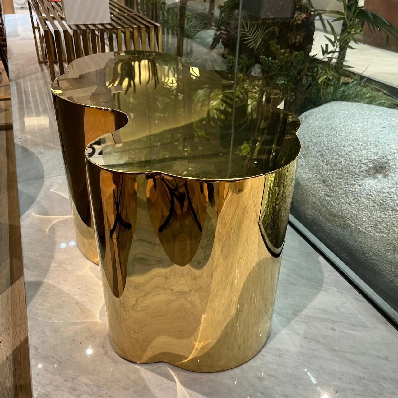 Small Foggia Center Table by BEACON, featuring a sleek design and natural wood finish, displayed on a clean surface.