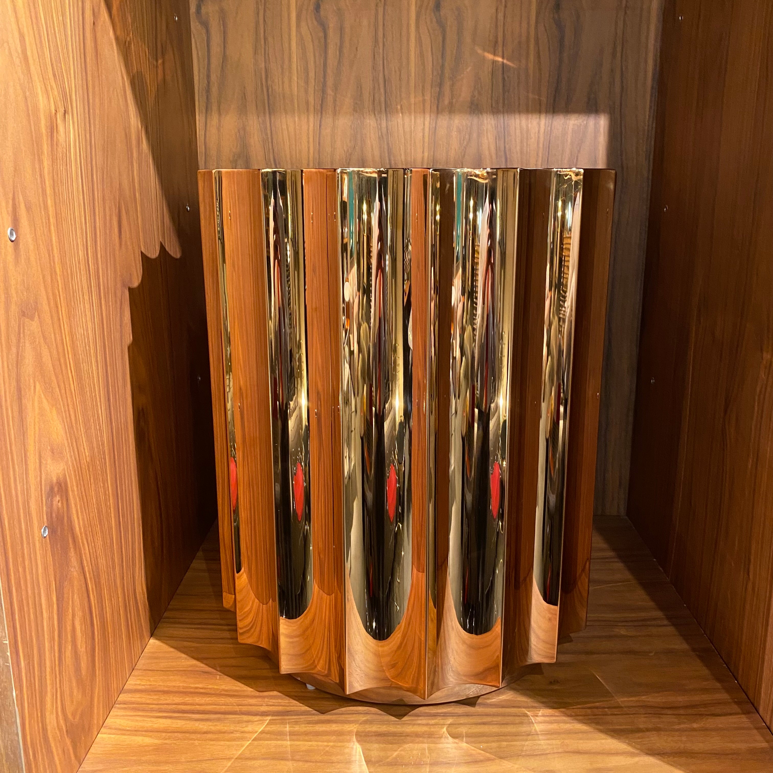 Forlì natural marble side table by BEACON, stylish display item with sleek marble surface and modern design.