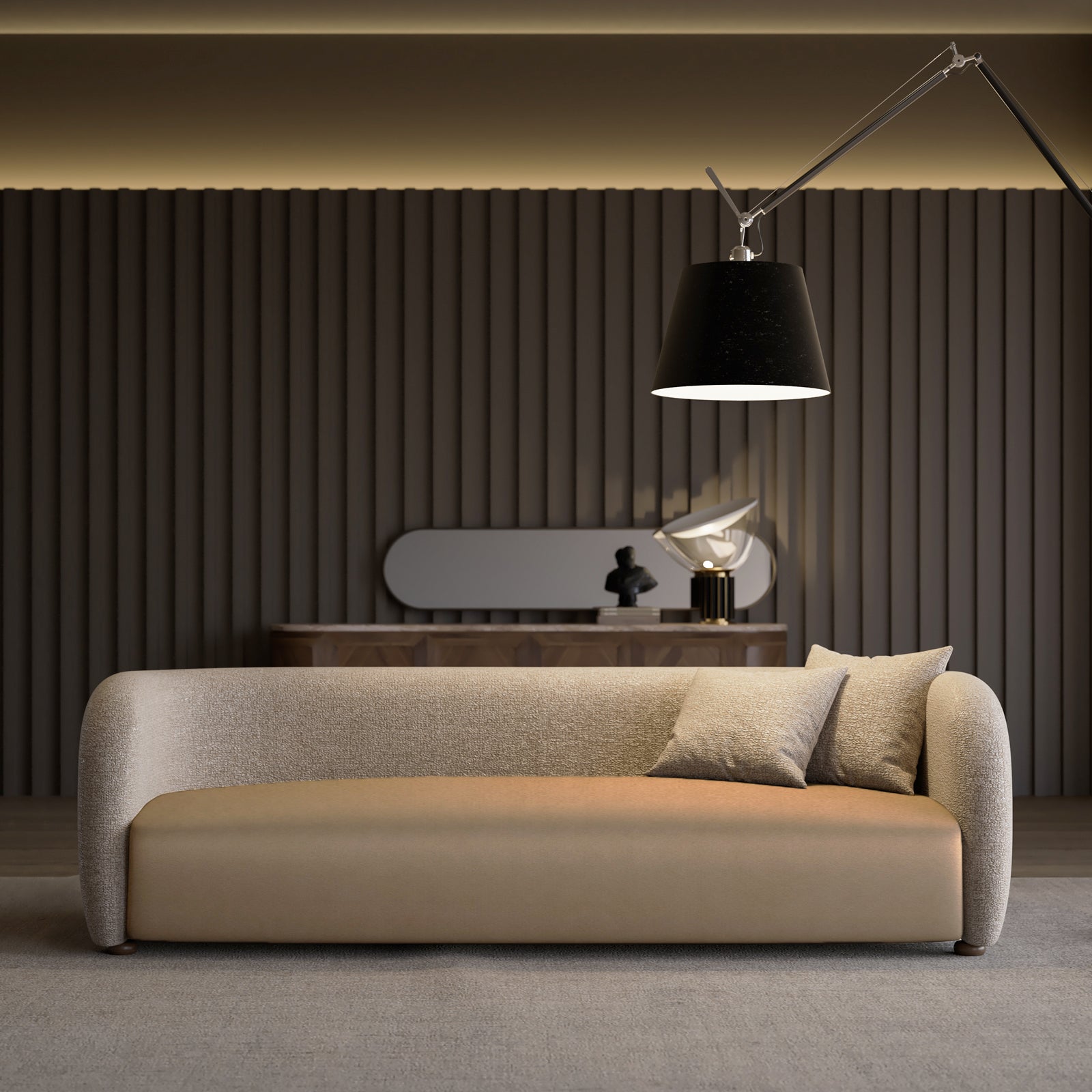 Display image of LODA Furniture Gauss 4-seater sofa, showcasing modern upholstery and stylish seating for living rooms.