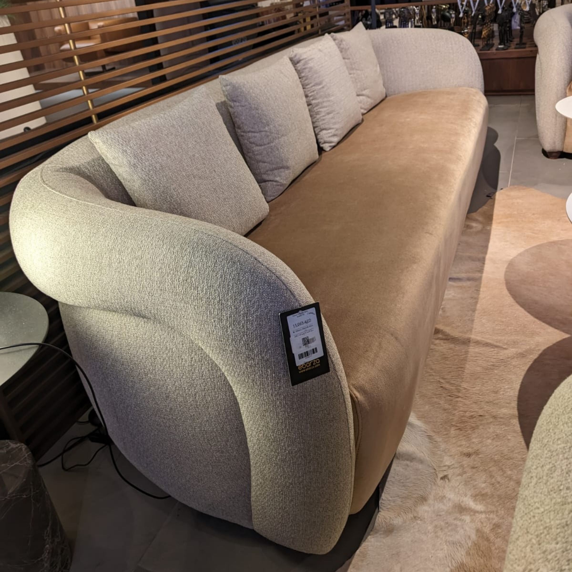 Display image of the Gauss 4 Seater Sofa from LODA Furniture, showcasing a modern, comfortable fabric sofa with neutral tones.