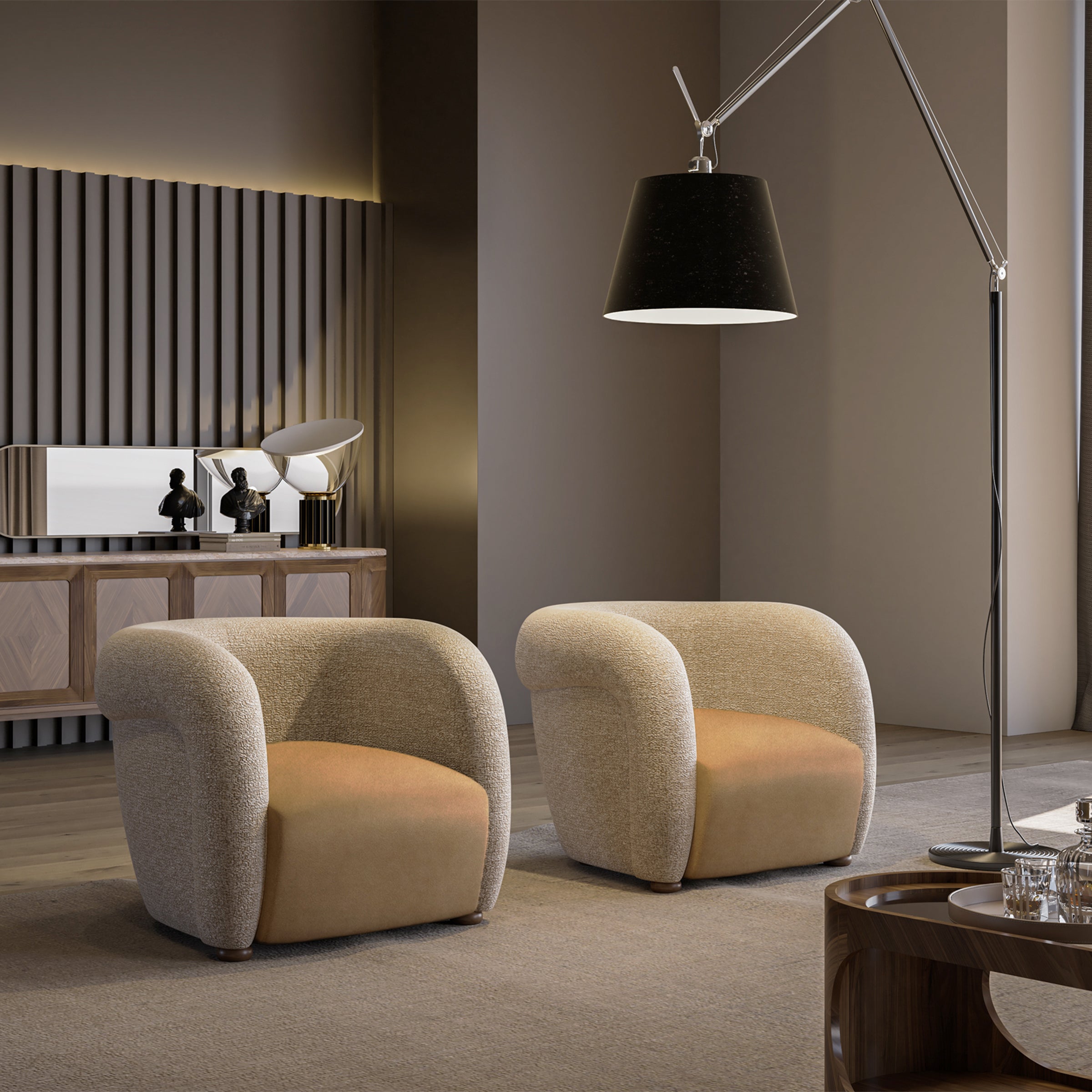Loda Furniture Gauss Lounge Chair Gus1S-TdYAS display model with modern design and plush upholstery, shown from a side angle.