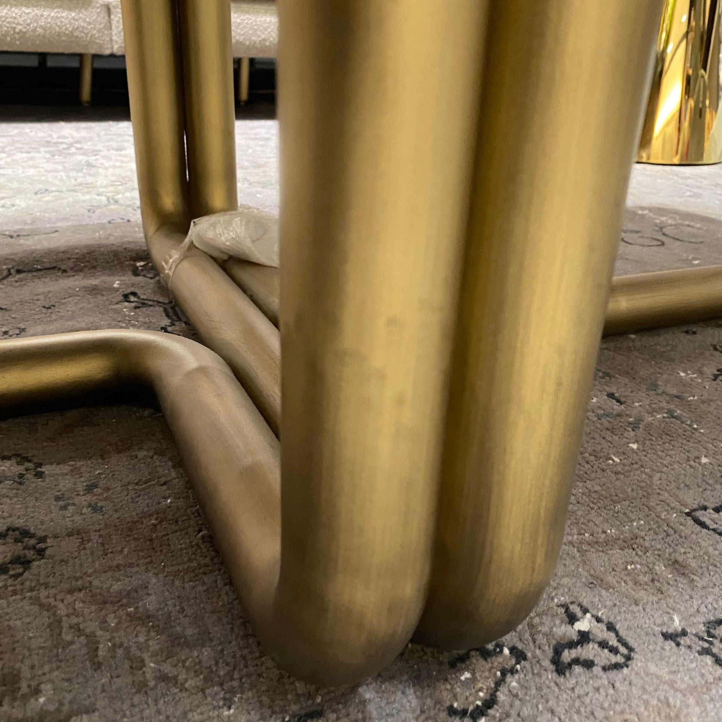 Giallo Center Table by LODA Furniture, modern yellow accent table with sleek design and wooden finish, display item.
