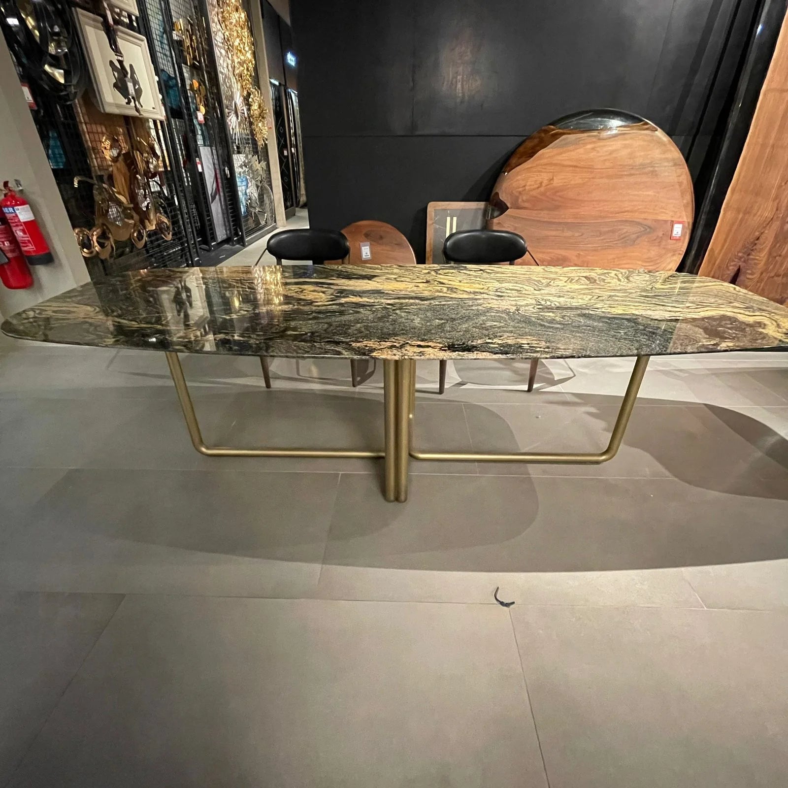Display image of Giallo Dining Table Gialodt-260 by LODA FURNITURE, showcasing its modern yellow finish and sleek tabletop design.