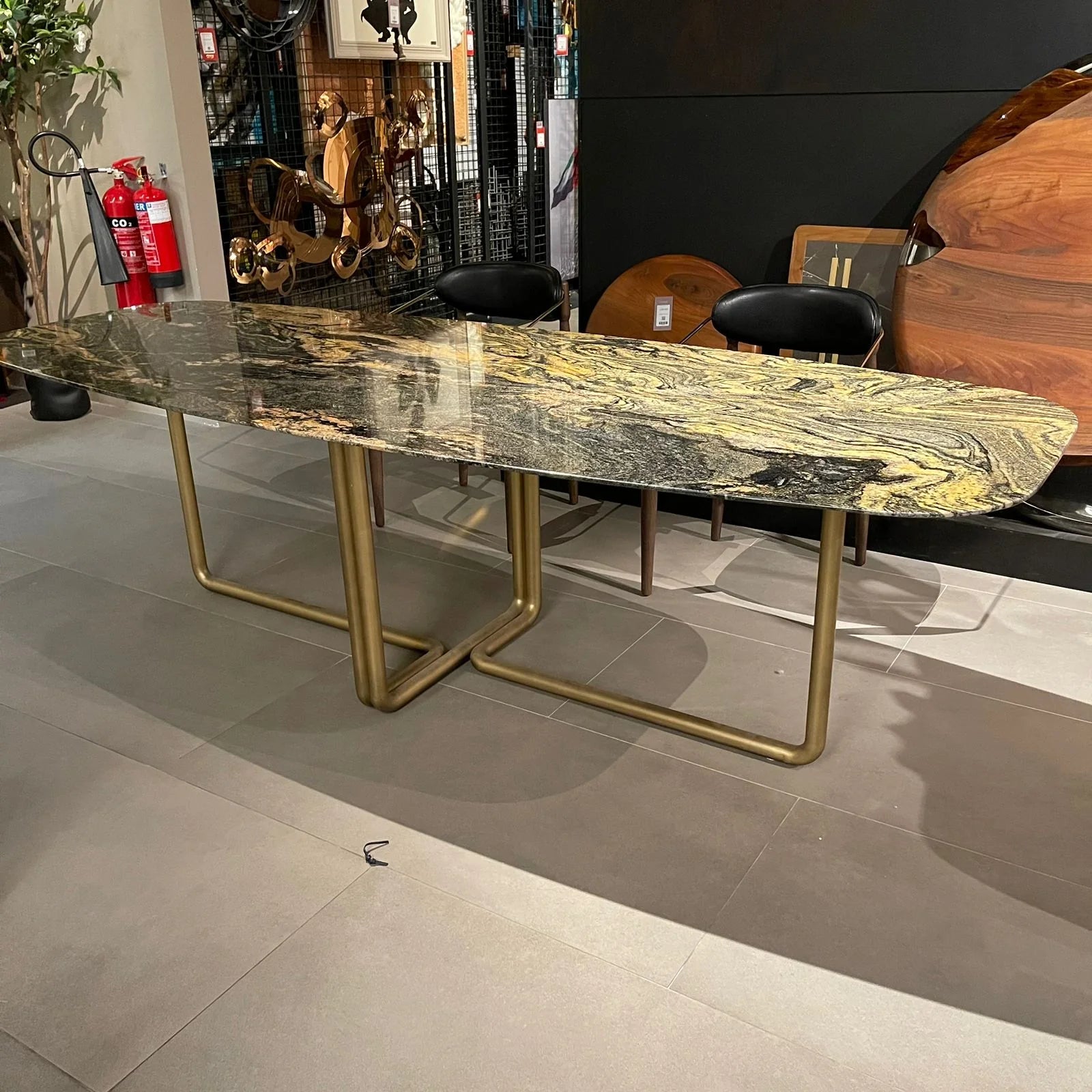Display image of Giallo Dining Table Gialodt-260 by LODA FURNITURE, showcasing the modern yellow wooden table for dining rooms.