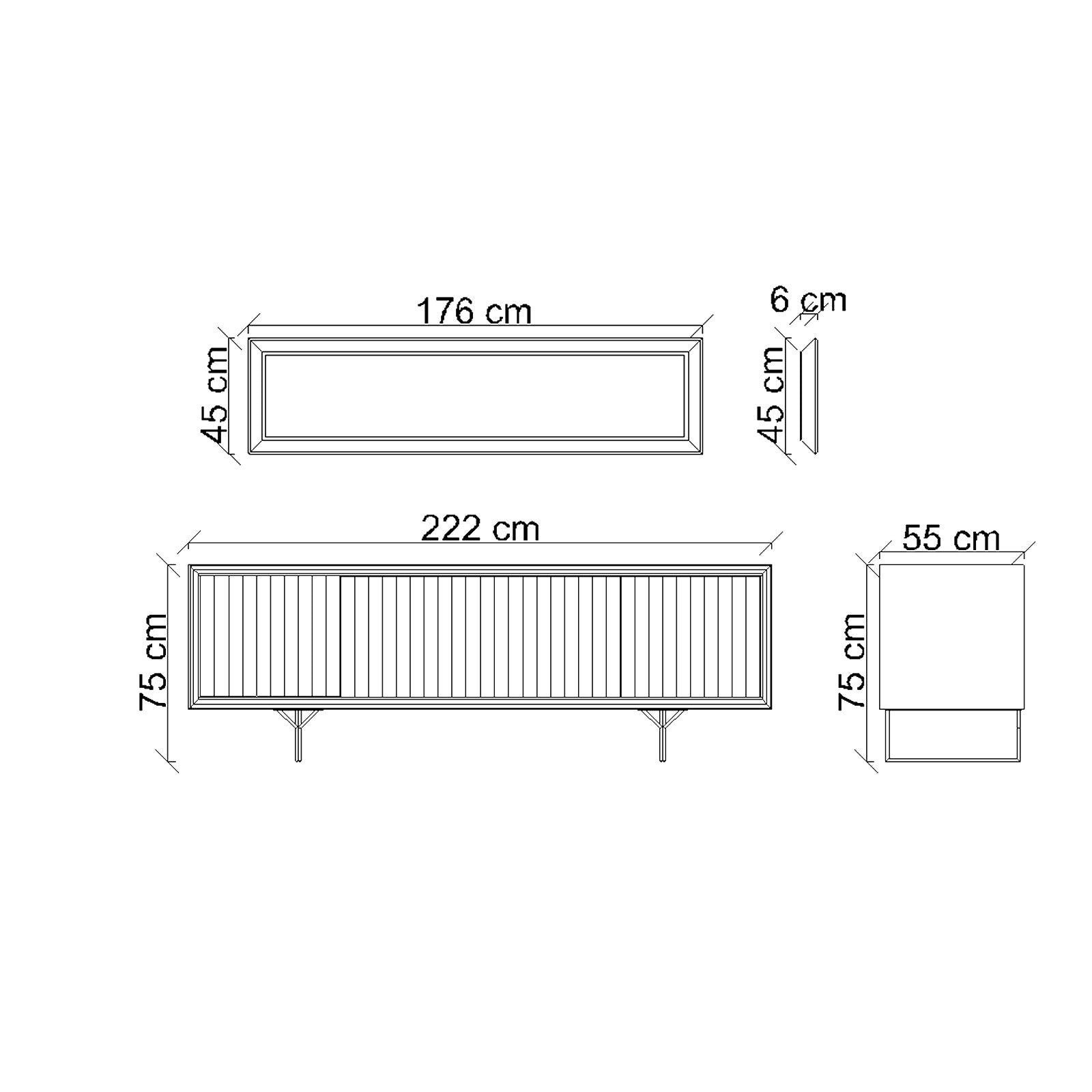 Display Item Ginda Side-board And Mirror Ginda009-Nakheel -  DISPLAY ITEM - ebarza Furniture UAE | Shop Modern Furniture in Abu Dhabi & Dubai - مفروشات ايبازرا في الامارات | تسوق اثاث عصري وديكورات مميزة في دبي وابوظبي