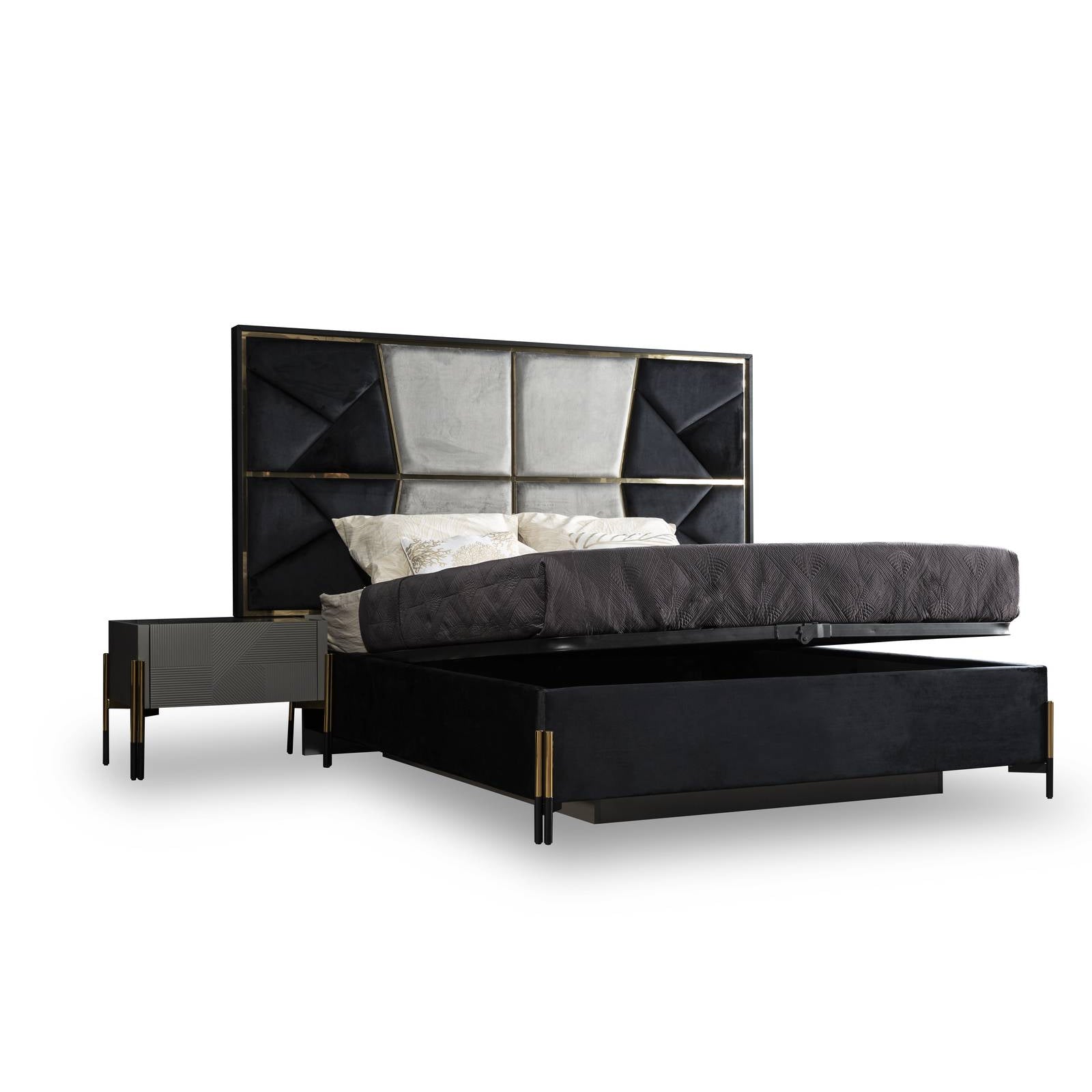 Display Item - Grey Bedroom set  Diva022-BedroomYAS -  DISPLAY ITEM - ebarza Furniture UAE | Shop Modern Furniture in Abu Dhabi & Dubai - مفروشات ايبازرا في الامارات | تسوق اثاث عصري وديكورات مميزة في دبي وابوظبي