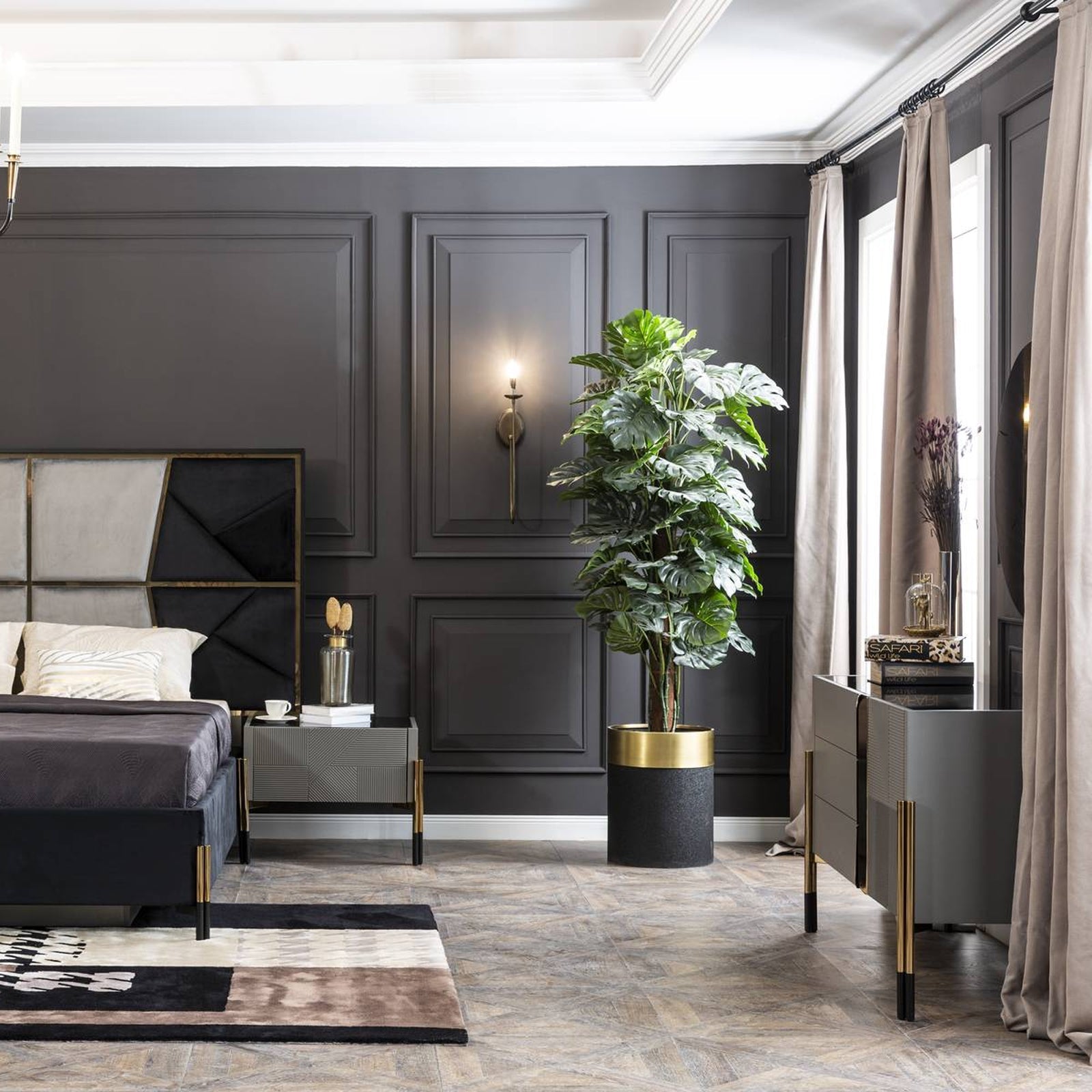 Display Item - Grey Bedroom set  Diva022-BedroomYAS -  DISPLAY ITEM - ebarza Furniture UAE | Shop Modern Furniture in Abu Dhabi & Dubai - مفروشات ايبازرا في الامارات | تسوق اثاث عصري وديكورات مميزة في دبي وابوظبي