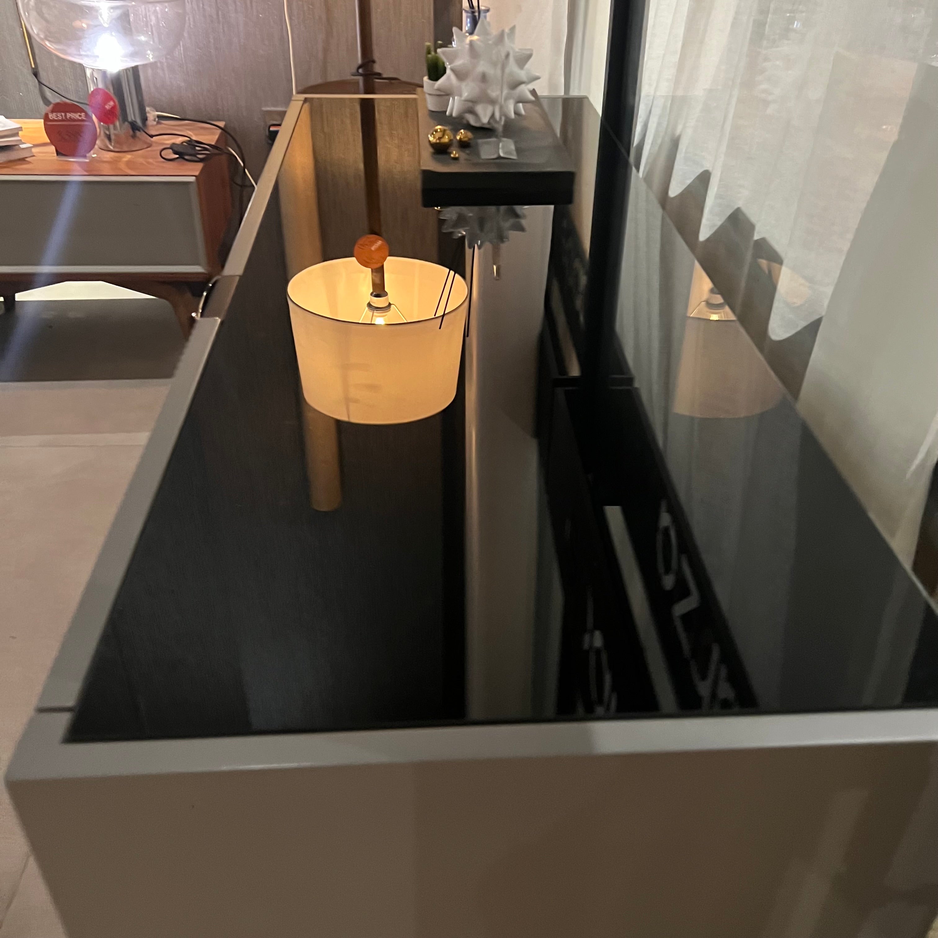 Grey dresser and mirror display item by YOL LIVING, featuring a modern dresser with matching mirror from the Diva022-Dresser Nakheel collection.