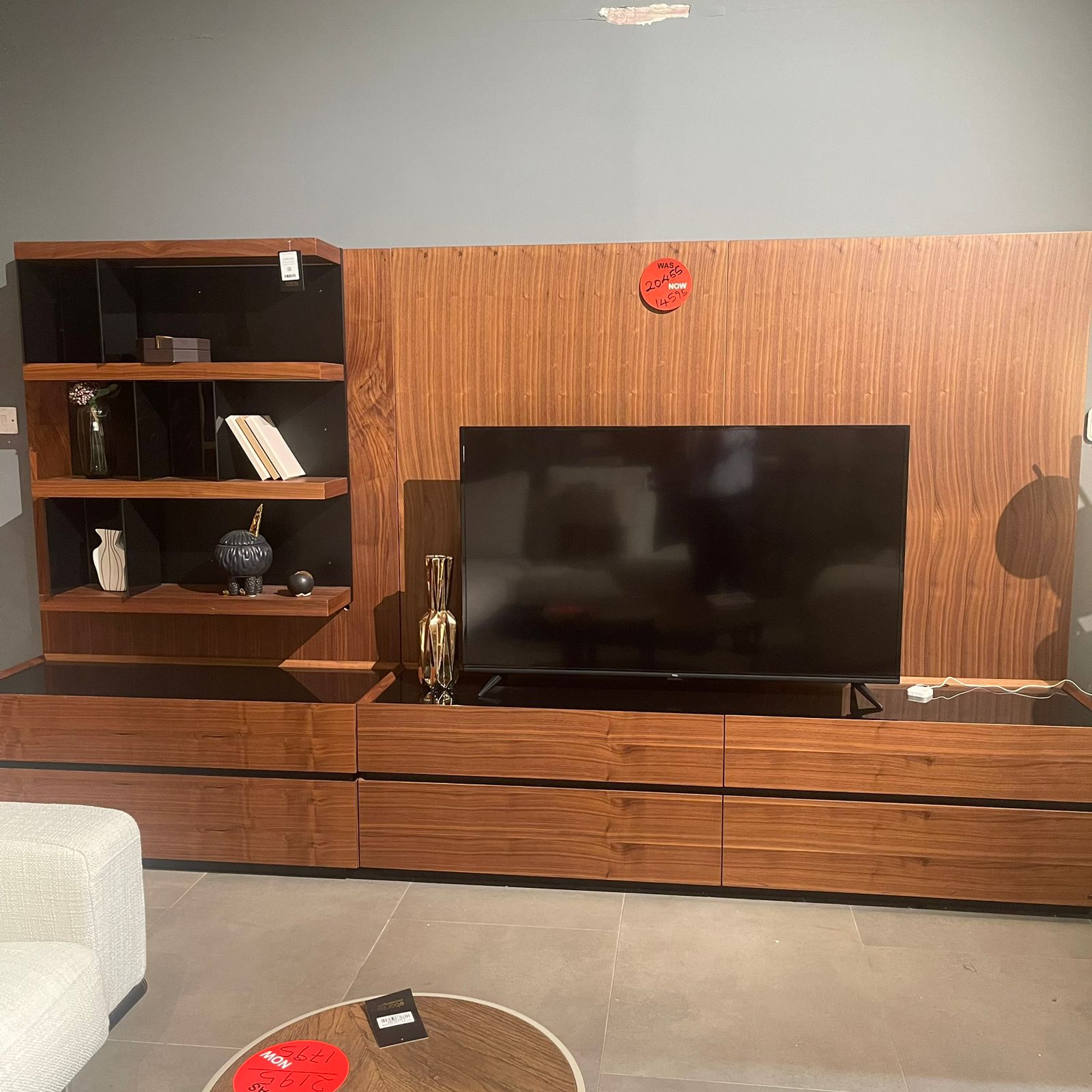 Display image of the Nills Furniture Design Icona TV unit, showcasing a modern TV stand with sleek storage compartments.