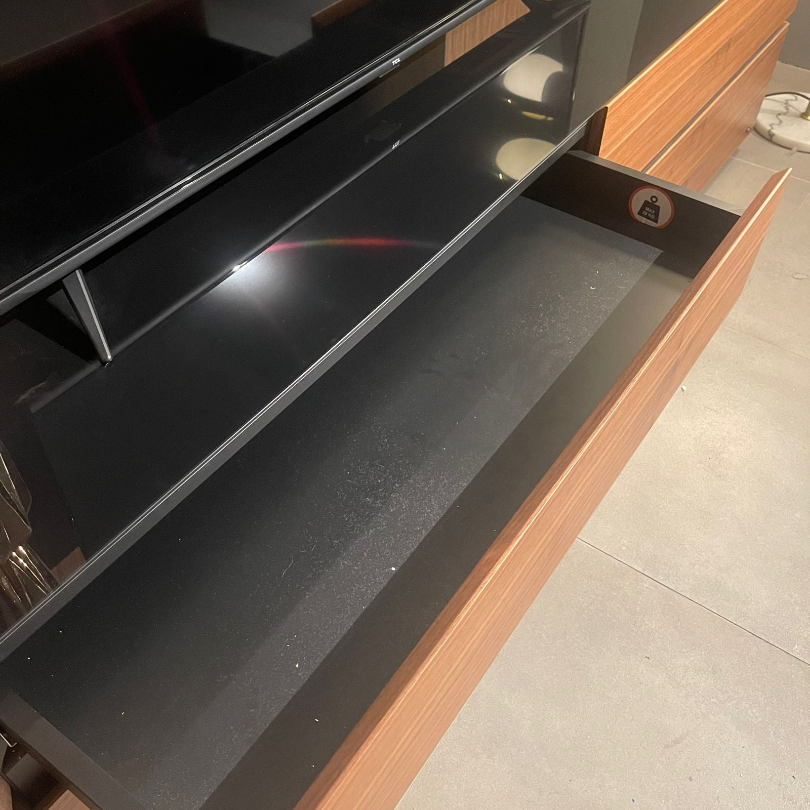 Modern Icona TV unit by Nills Furniture Design, featuring sleek storage compartments and a minimalist design.