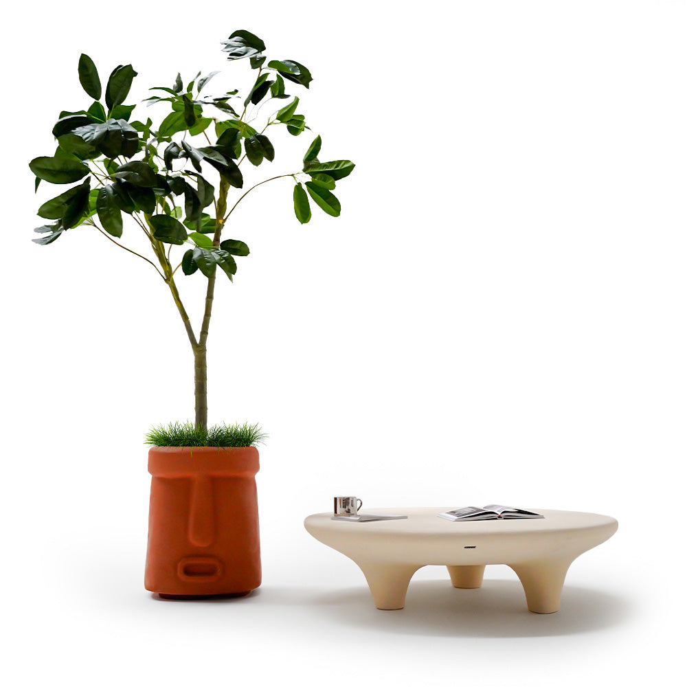 Indoor/outdoor clay planter box by BEACON, model XK-6048C-Clay Nakheel, displayed with space for plants or flowers.
