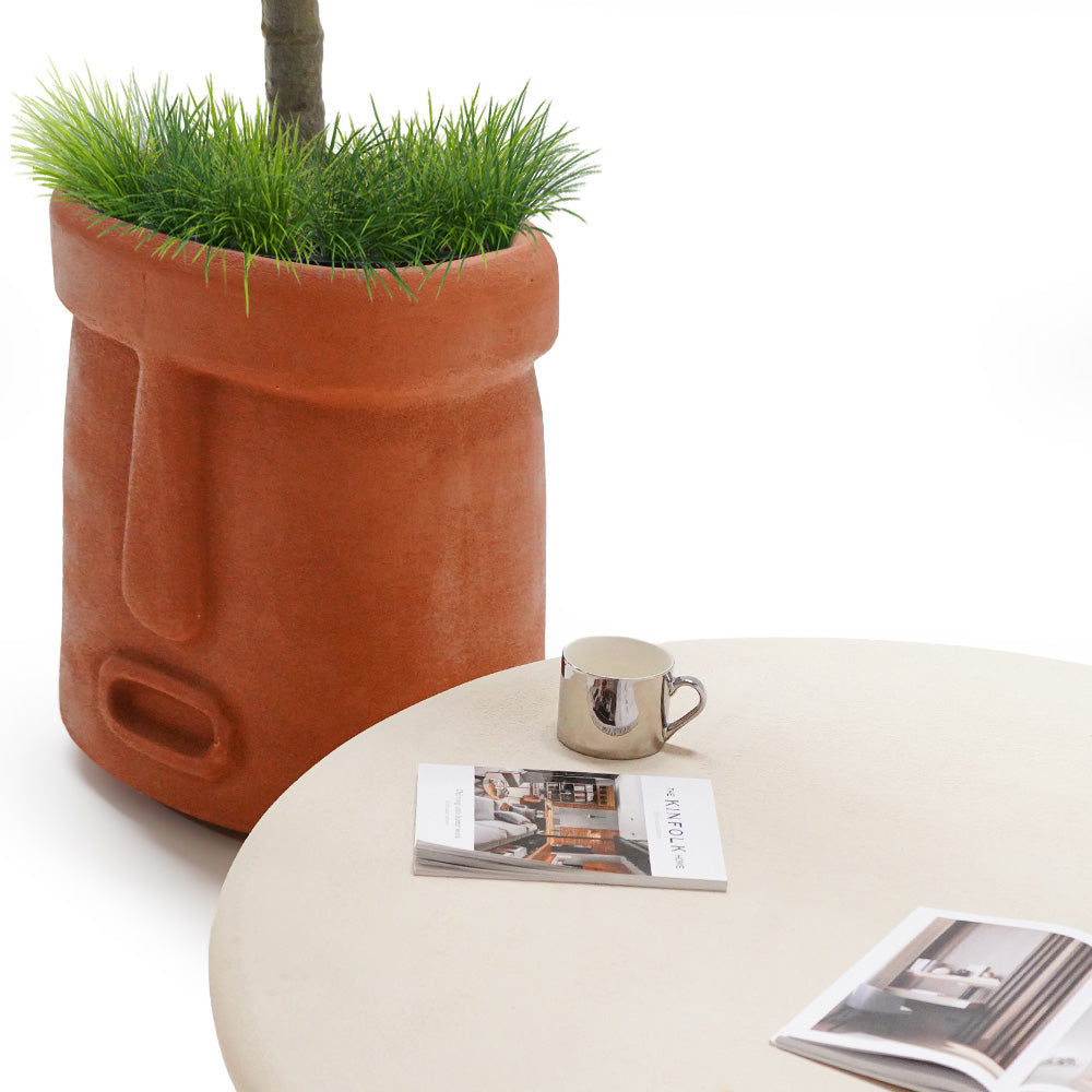 Indoor and outdoor clay planter box by BEACON, model XK-6048C-Clay Nakheel, ideal for showcasing plants in stylish display settings.
