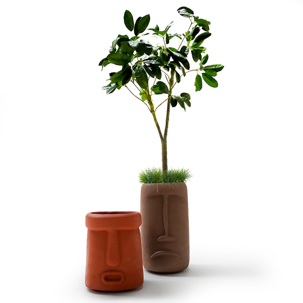 Indoor/outdoor clay planter box by BEACON, model XK-6048C-Clay, designed for decorative plant displays in homes and gardens.