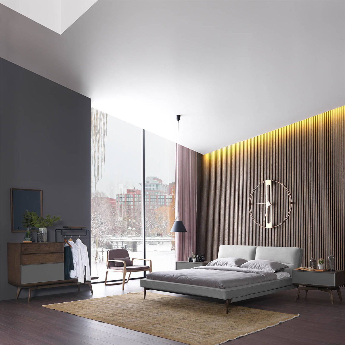 Display Item- Ligna Full Bed Set Ligna009 -  DISPLAY ITEM - ebarza Furniture UAE | Shop Modern Furniture in Abu Dhabi & Dubai - مفروشات ايبازرا في الامارات | تسوق اثاث عصري وديكورات مميزة في دبي وابوظبي