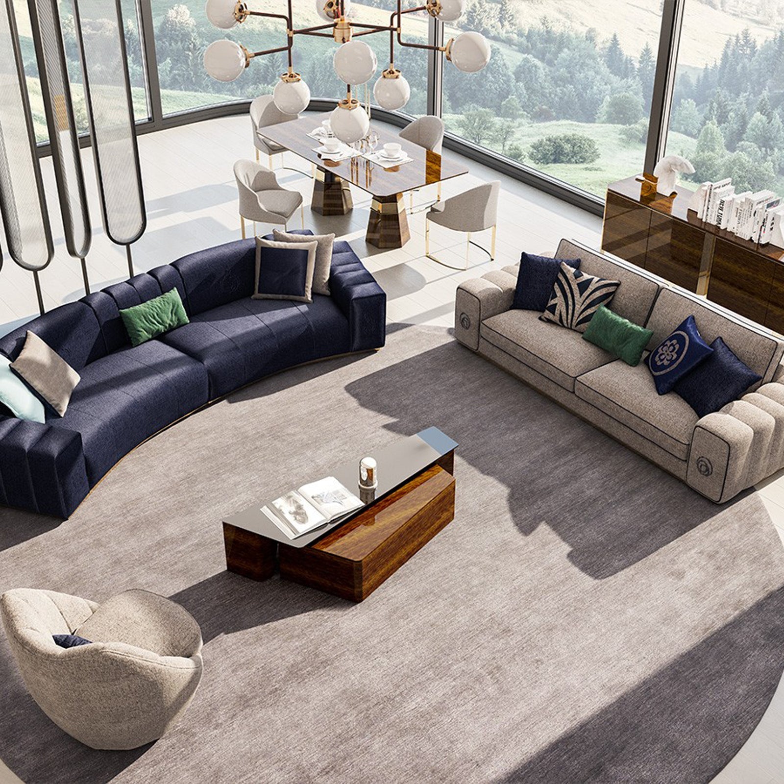 Display of the Lisa armchair sofa by Nills Furniture Design, featuring a modern armchair with plush upholstery and sleek design.