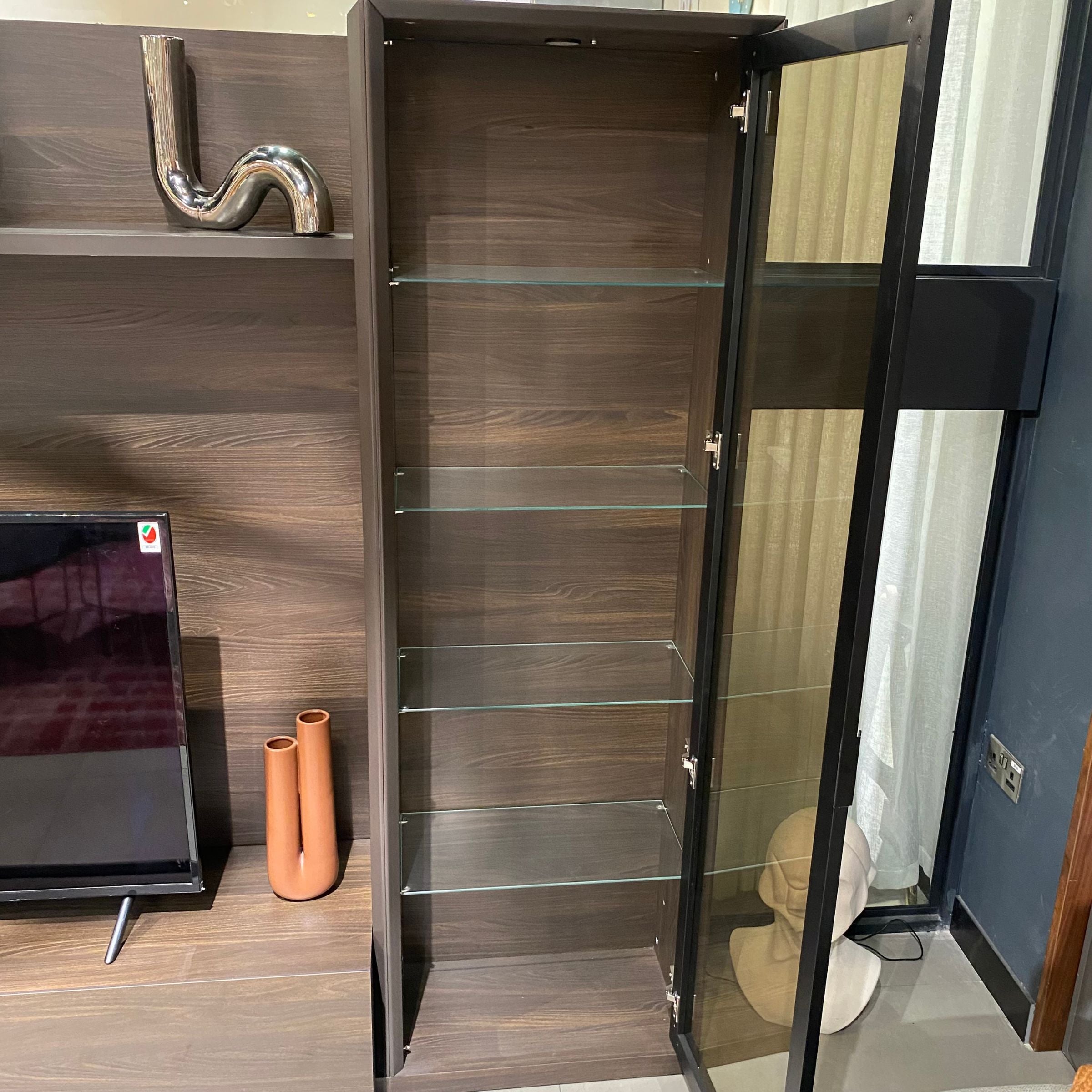 Display Item - Luis Wall Unit Glass Module Luis-GlassNakheel -  DISPLAY ITEM - ebarza Furniture UAE | Shop Modern Furniture in Abu Dhabi & Dubai - مفروشات ايبازرا في الامارات | تسوق اثاث عصري وديكورات مميزة في دبي وابوظبي