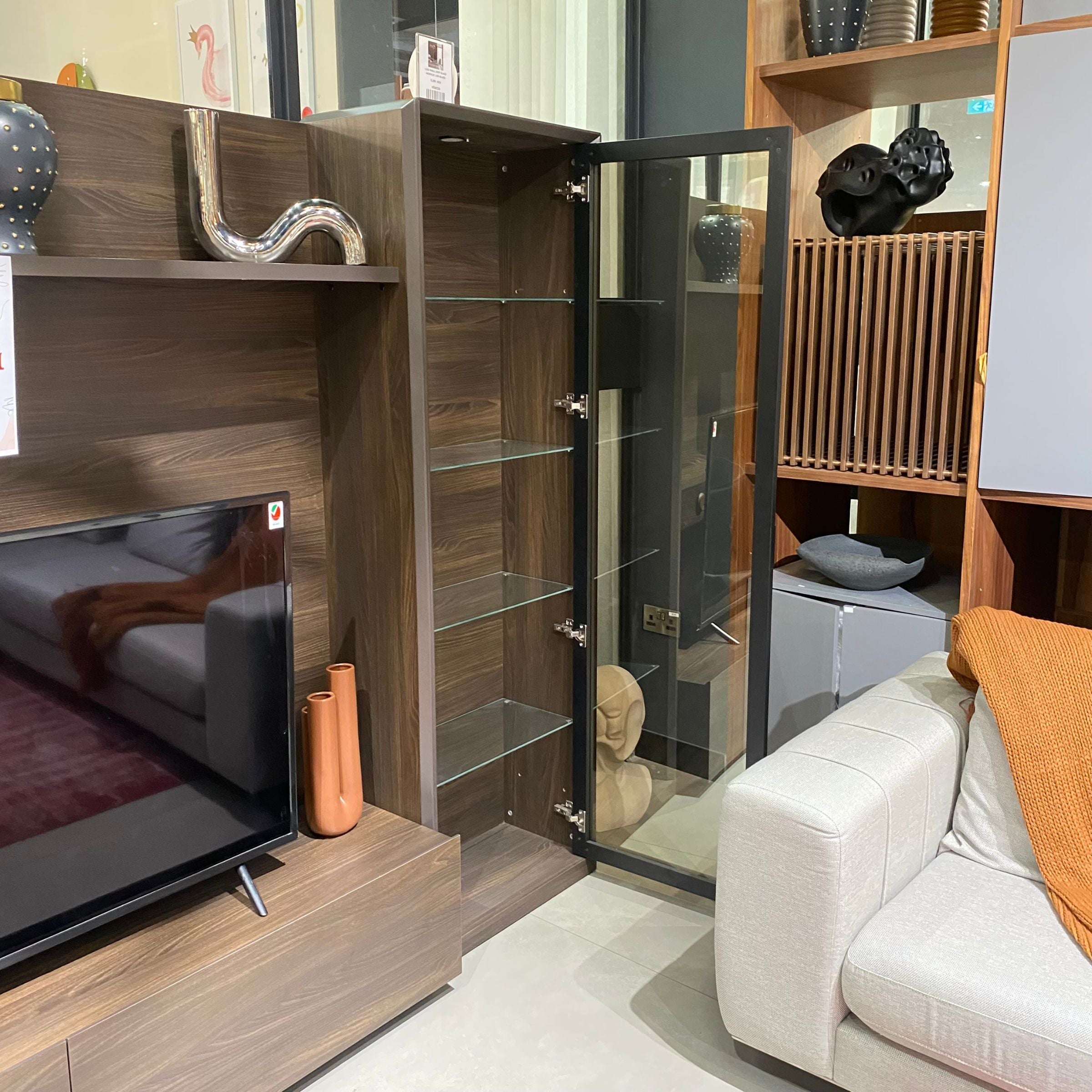 Display Item - Luis Wall Unit Glass Module Luis-GlassNakheel -  DISPLAY ITEM - ebarza Furniture UAE | Shop Modern Furniture in Abu Dhabi & Dubai - مفروشات ايبازرا في الامارات | تسوق اثاث عصري وديكورات مميزة في دبي وابوظبي