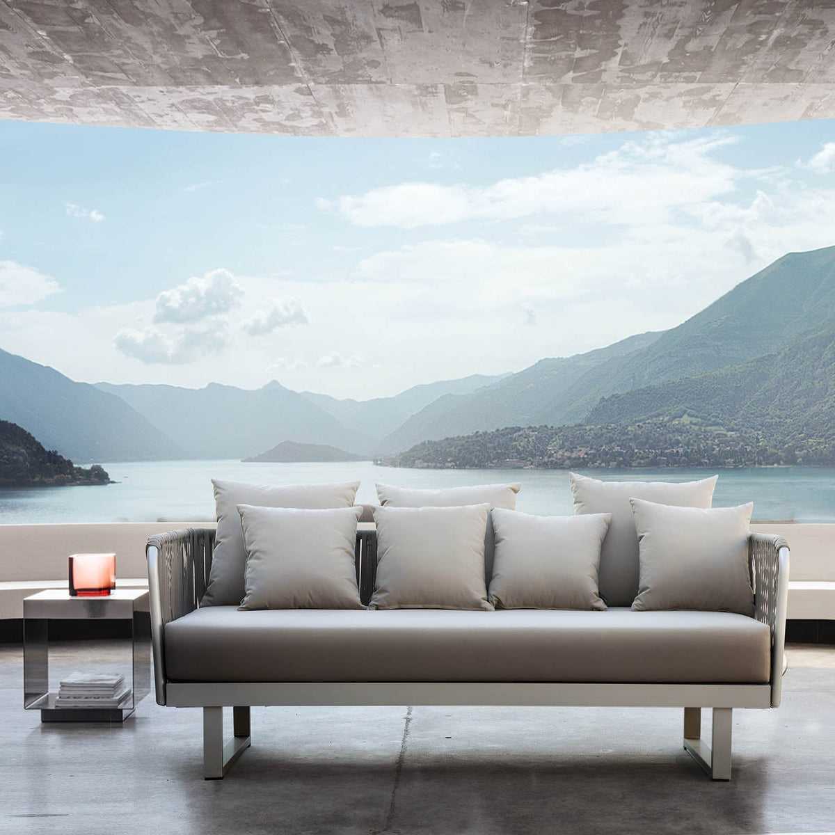 Outdoor Lyon Center Table by Beacon, display item showing a sleek, modern design with a sturdy surface and contemporary style.