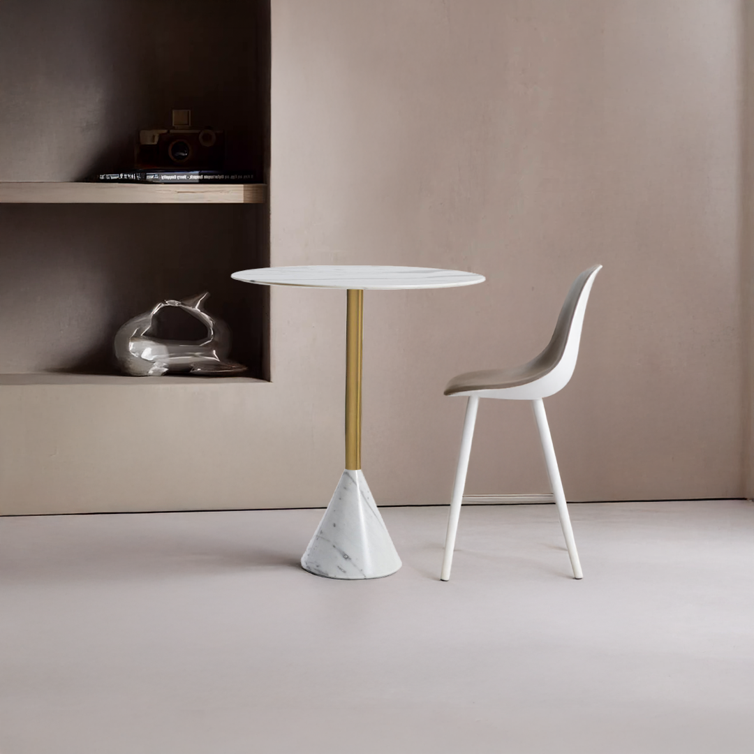Display of Madrid Natural Marble Bar Table by BEACON, showcasing the elegant marble surface and modern bar table design.