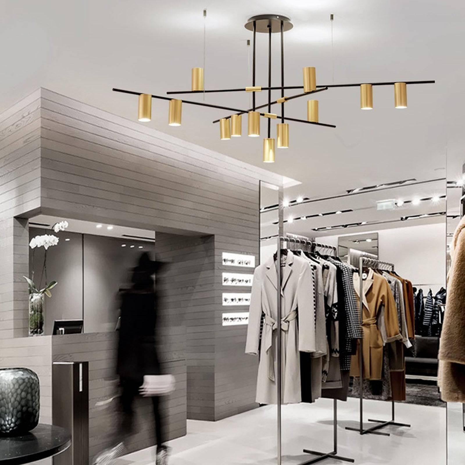 BEACON Monaco 12-heads pendant lamp with modern design, featuring sleek metal finish and multiple adjustable pendant lights.