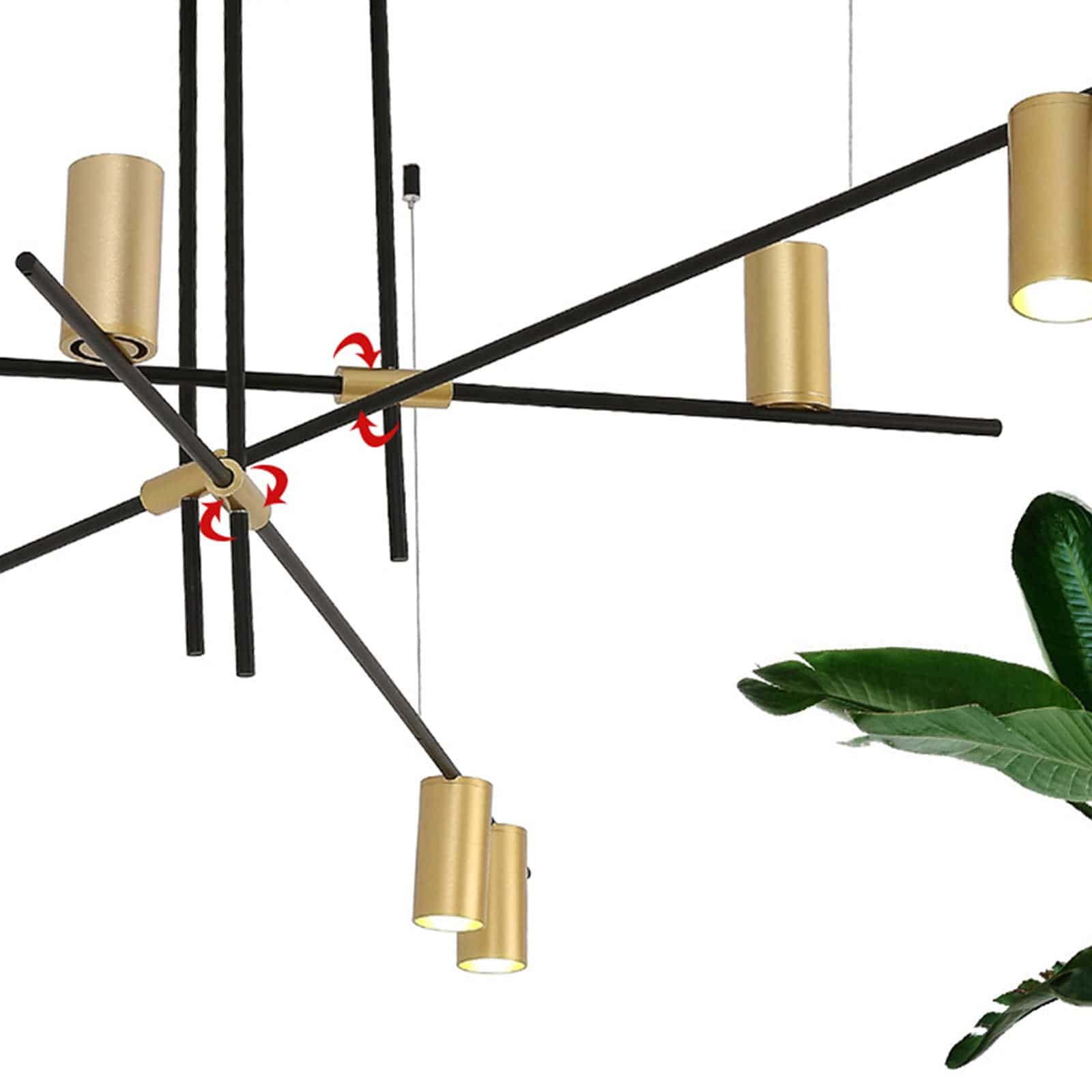 BEACON Monaco 12-Head Pendant Lamp with sleek modern design, hanging from ceiling with multiple adjustable heads.