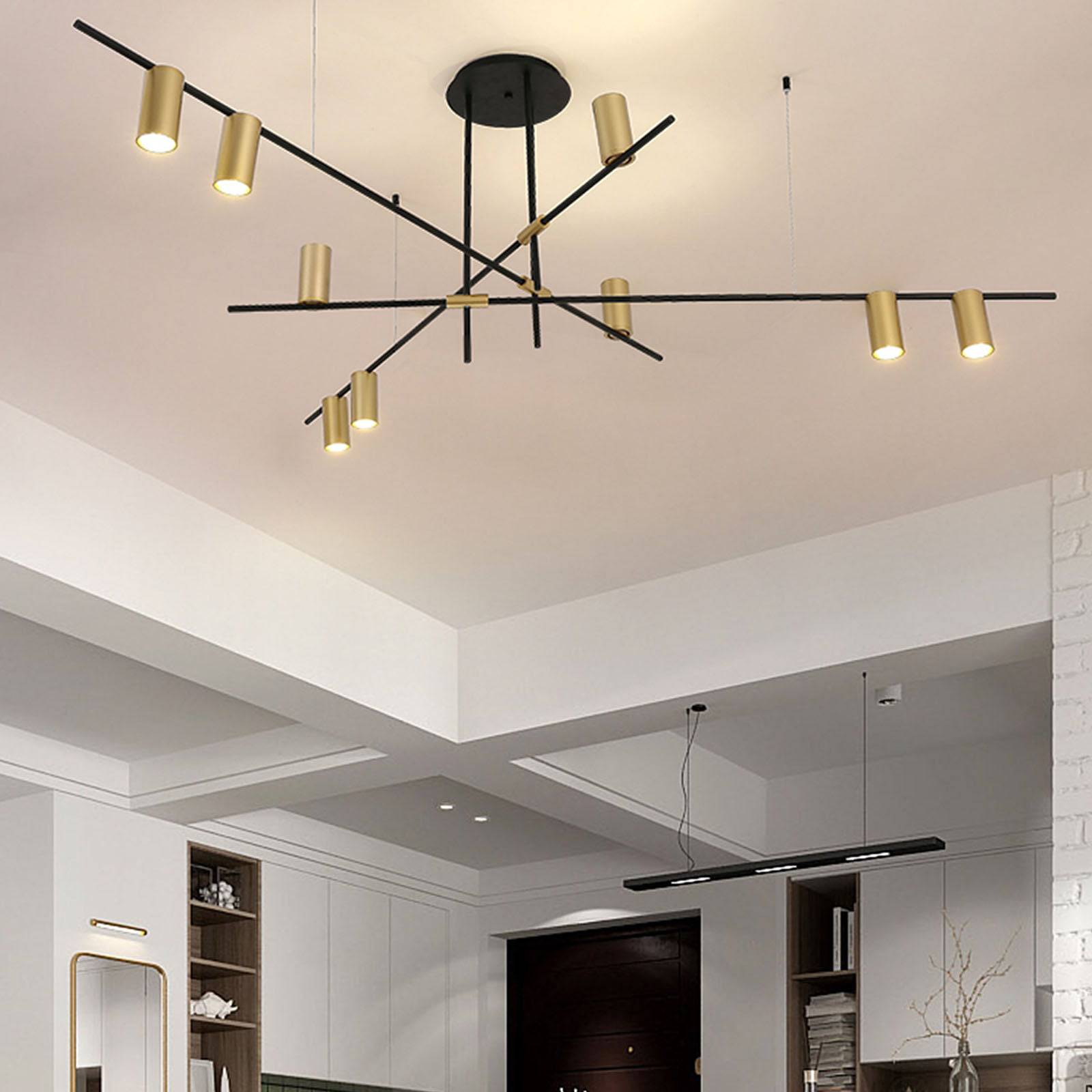 BEACON Monaco 12-heads pendant lamp with modern design, featuring multiple hanging light fixtures on a sleek frame.