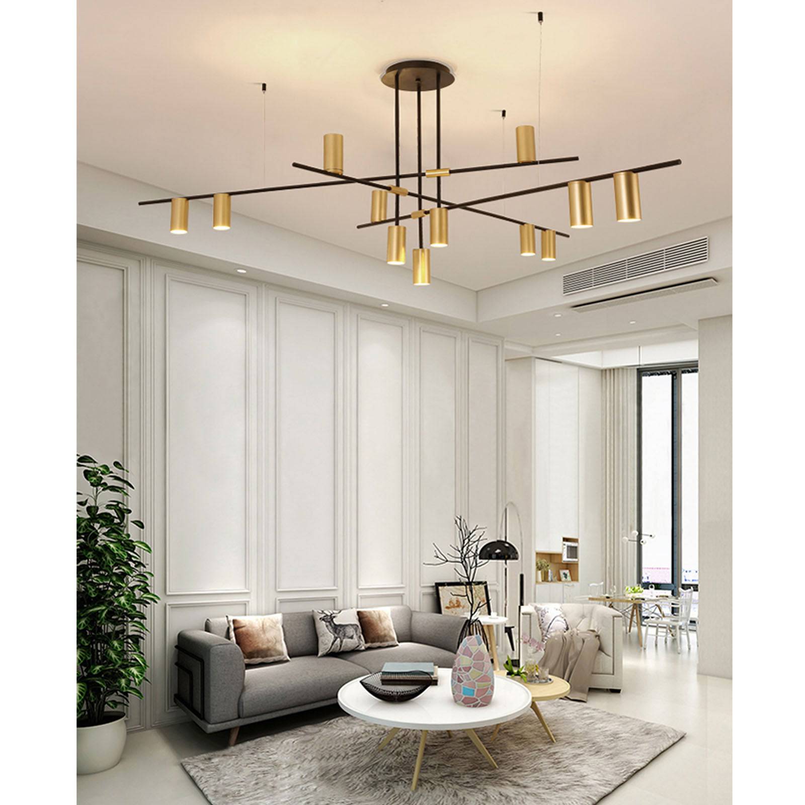 BEACON Monaco 12-heads pendant lamp with modern design, featuring sleek metal finish and multiple hanging light fixtures.