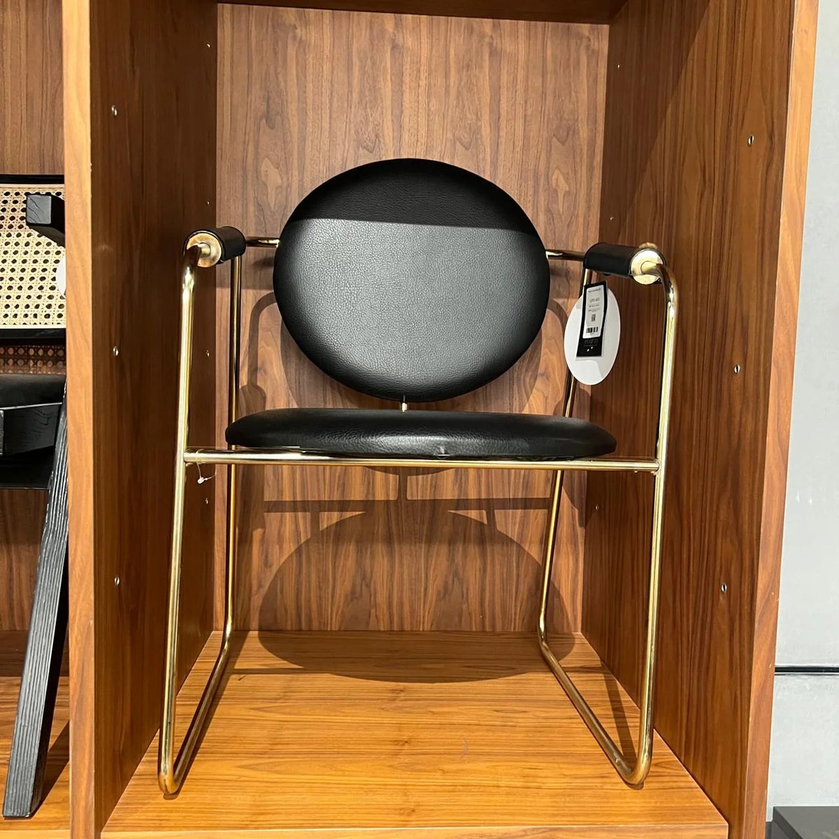 Display of SANCREA Moon Chair Moon001-Nakheel, a stylish round seating accent in soft fabric, ideal for modern home decor.