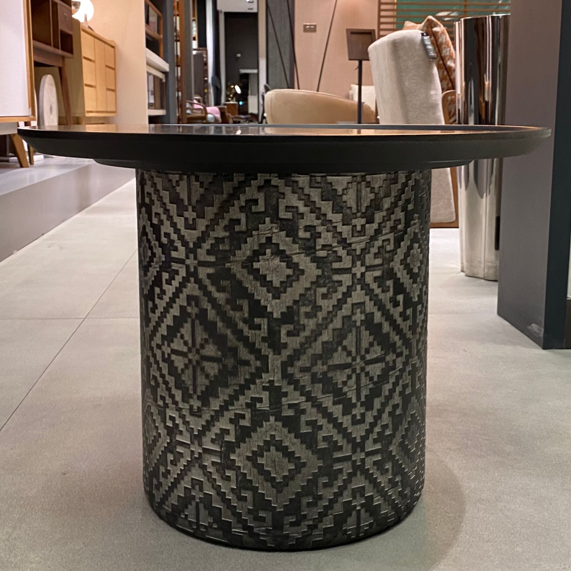 Display image of Nills Furniture Design Motif Side Table with intricate patterns and modern design, perfect for contemporary interior decor.